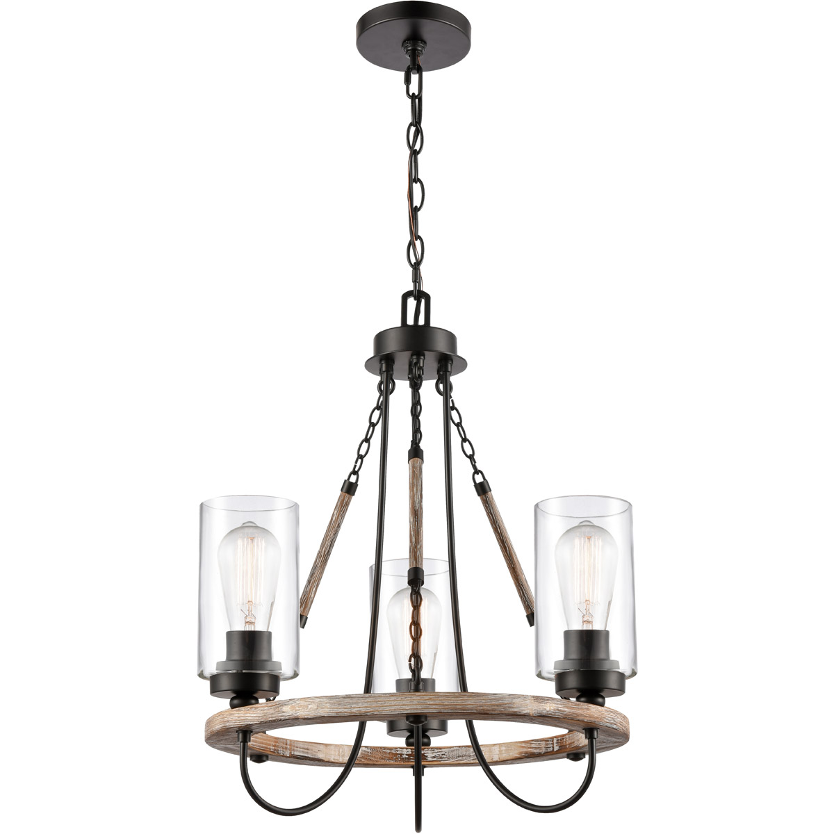 Paladin 3 Light 19.13 inch Matte Black Mini Chandelier Ceiling Light