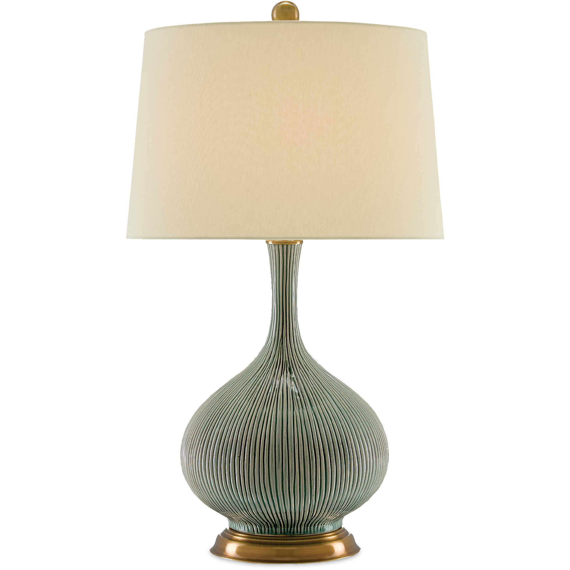 Cait 29.75 inch 150 watt Green and Antique Brass Table Lamp Portable Light