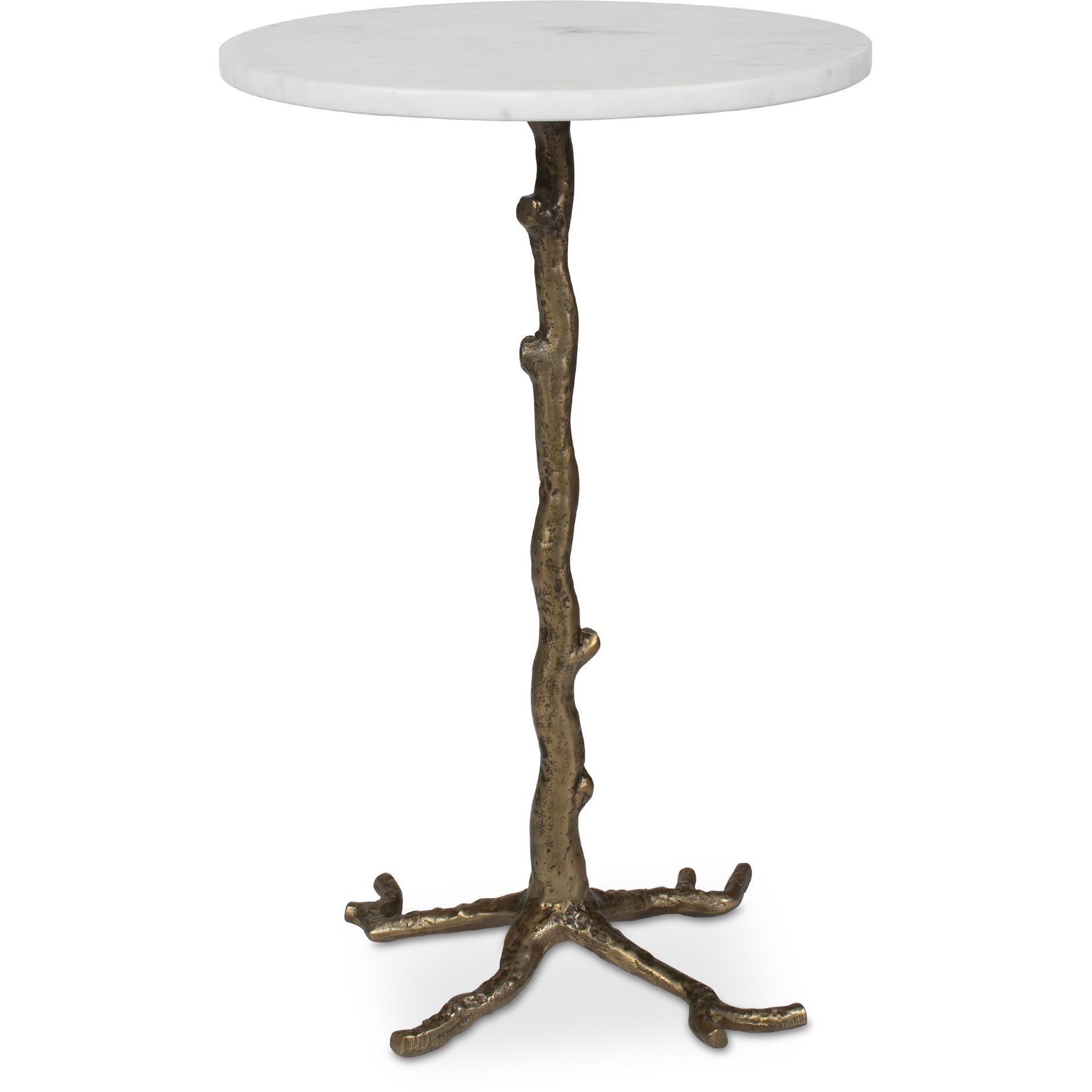 Calais 22 X 14 inch Antique Brass and White Marble Accent Table