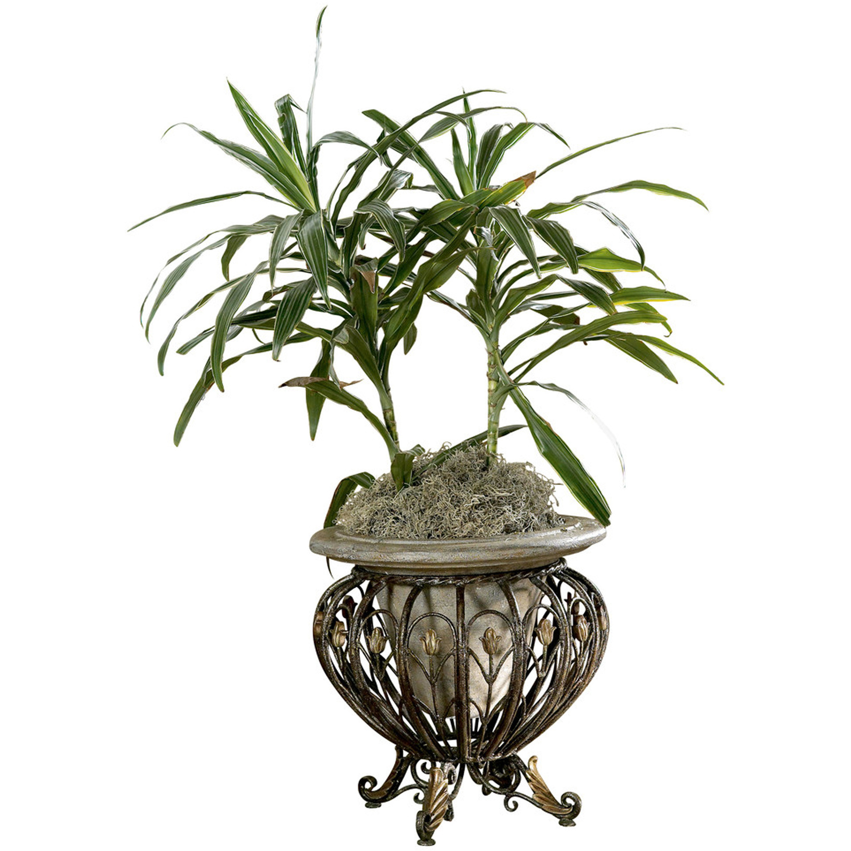 Metalworks Matthias Metal & Stone Heritage Pedestal & Planter