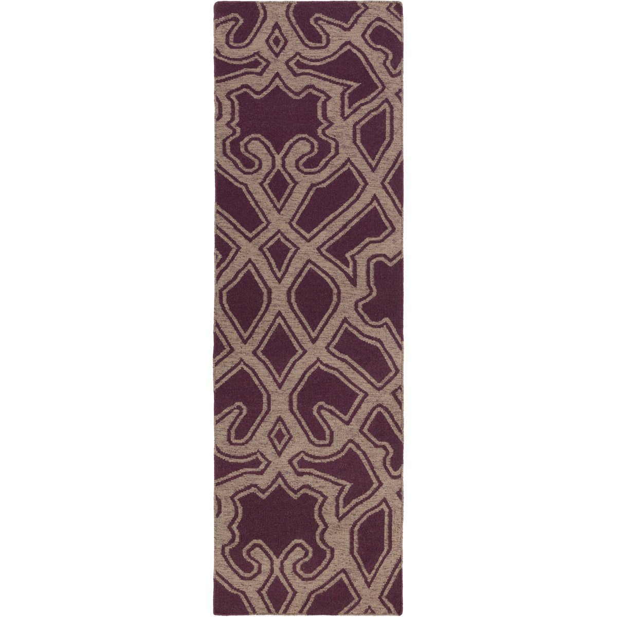 Paddington 36 X 24 inch Dark Purple, Taupe Rug