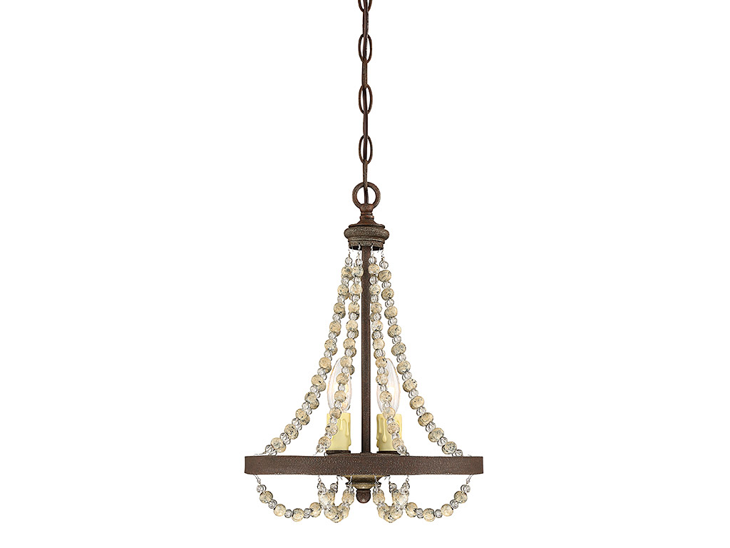 Mallory 2 Light 12 inch Fossil Stone Pendant Ceiling Light
