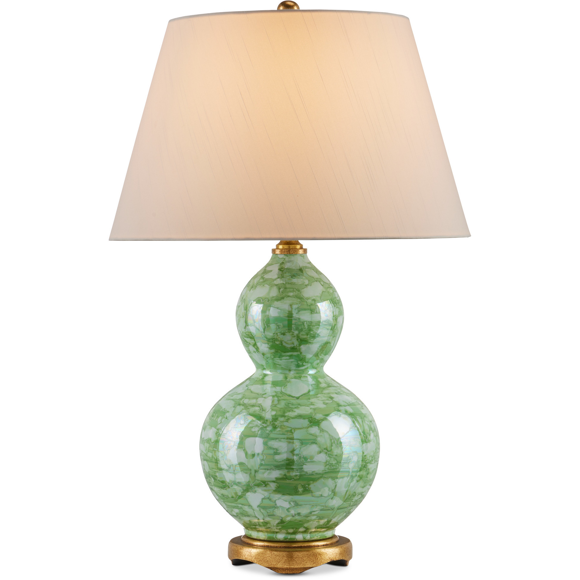 Eau de Nil 28.25 inch 150 watt Green and Textured Antique Gold Leaf Table Lamp Portable Light