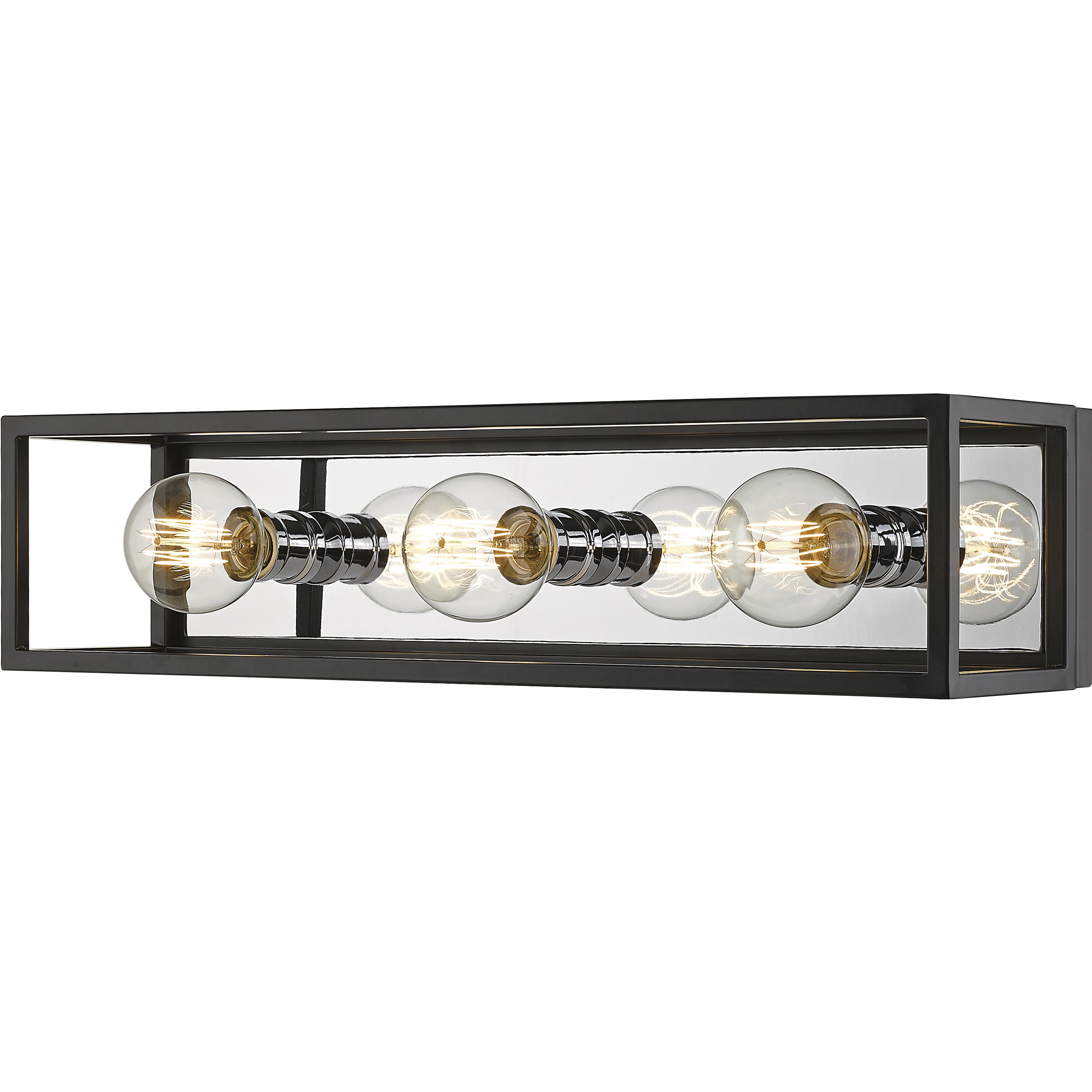 Kube 3 Light 23.5 inch Matte Black and Chrome Vanity Wall Light