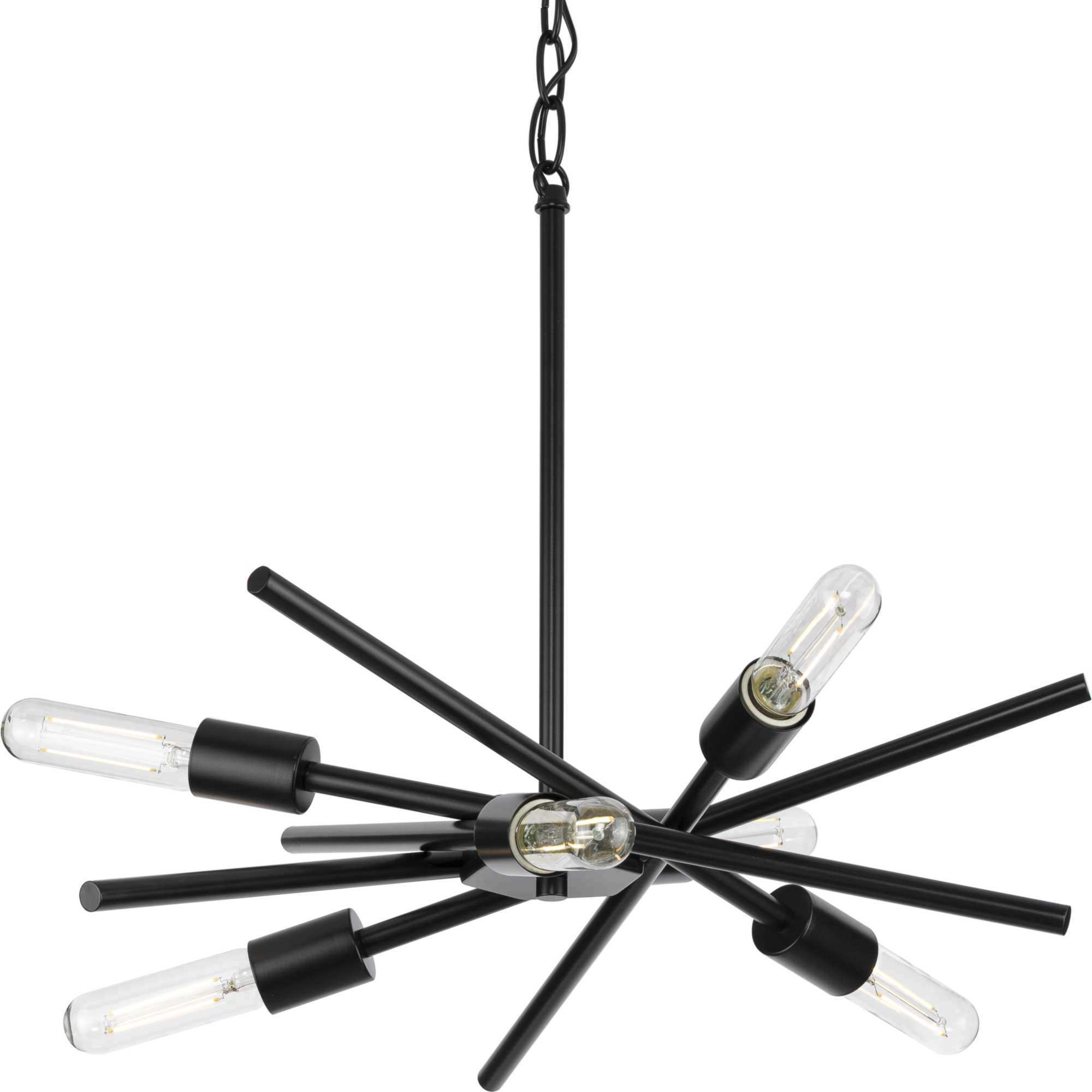 Astra 6 Light 22.57 inch Matte Black Chandelier Ceiling Light, Design Series
