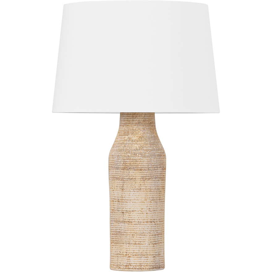 Medina 28.5 inch 15 watt Aged Brass and Ceramic Basketweave Table Lamp Portable Light