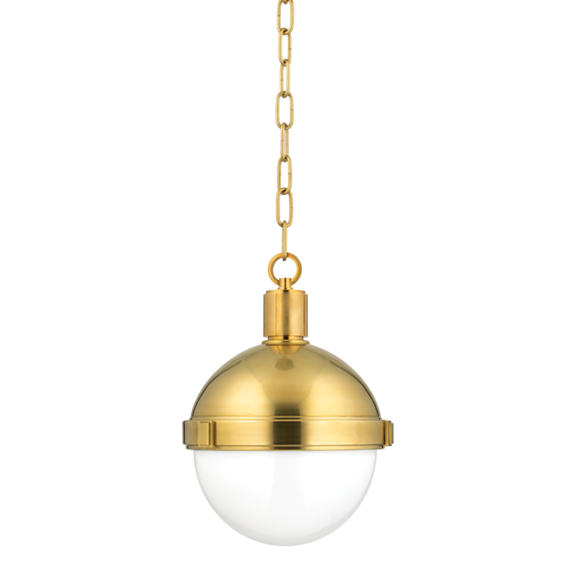 Lambert 1 Light 9.5 inch Aged Brass Pendant Ceiling Light