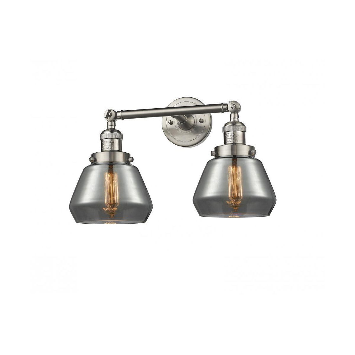 Franklin Restoration Fulton LED 17 inch Brushed Satin Nickel Bath Vanity Light Wall Light in Plated Smoke Glass, Franklin Restoration