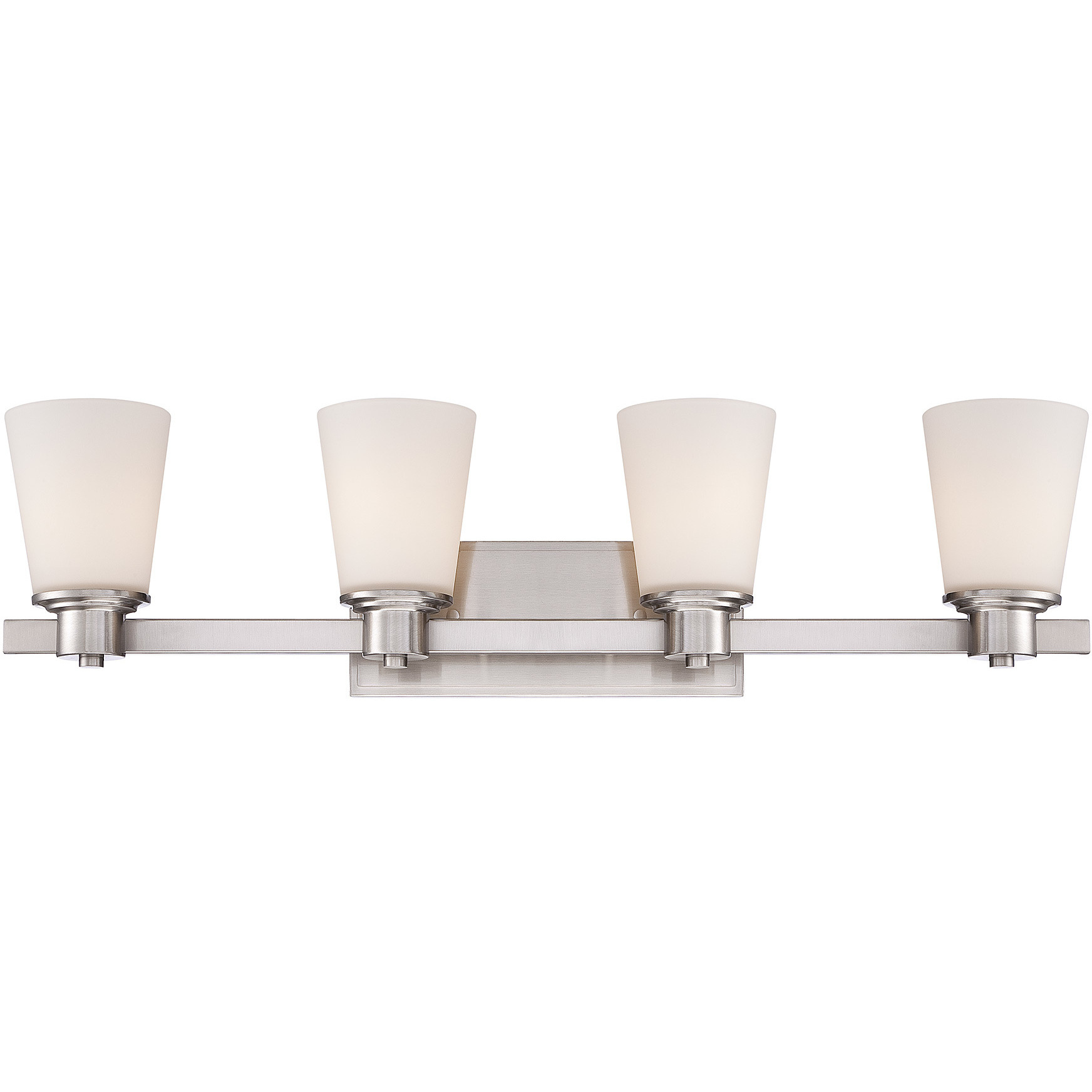 Fontaine 4 Light 31.75 inch Satin Nickel Bathroom Vanity Light Wall Light, Essentials