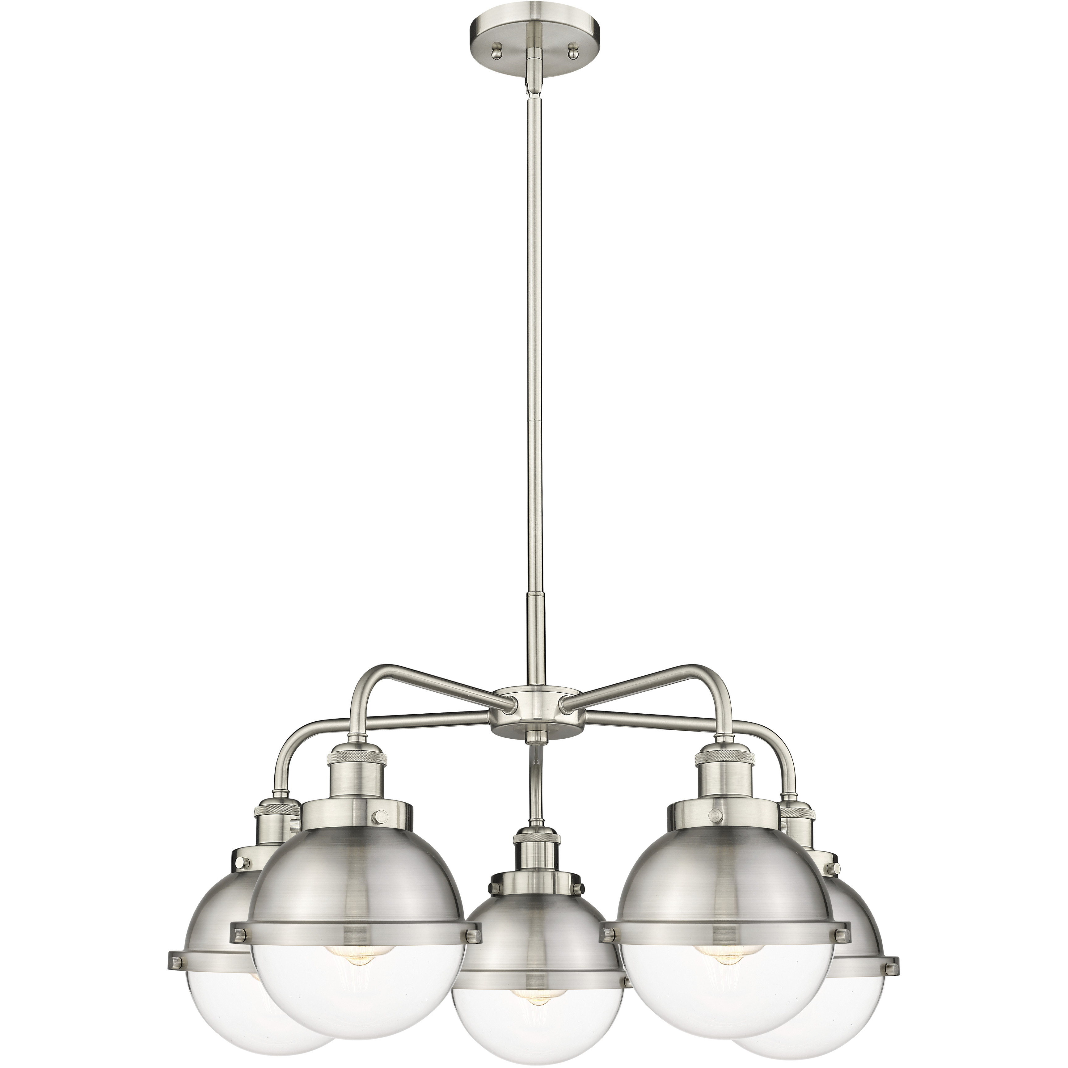 Ballston Urban 5 Light 24.5 inch Satin Nickel Chandelier Ceiling Light in Clear Glass
