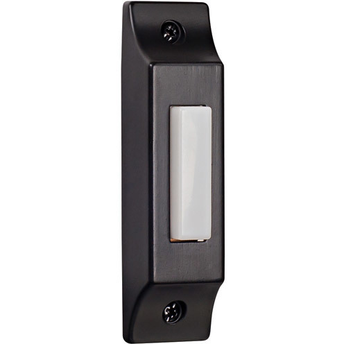 Builder's Series Black Push Button in Painted Black