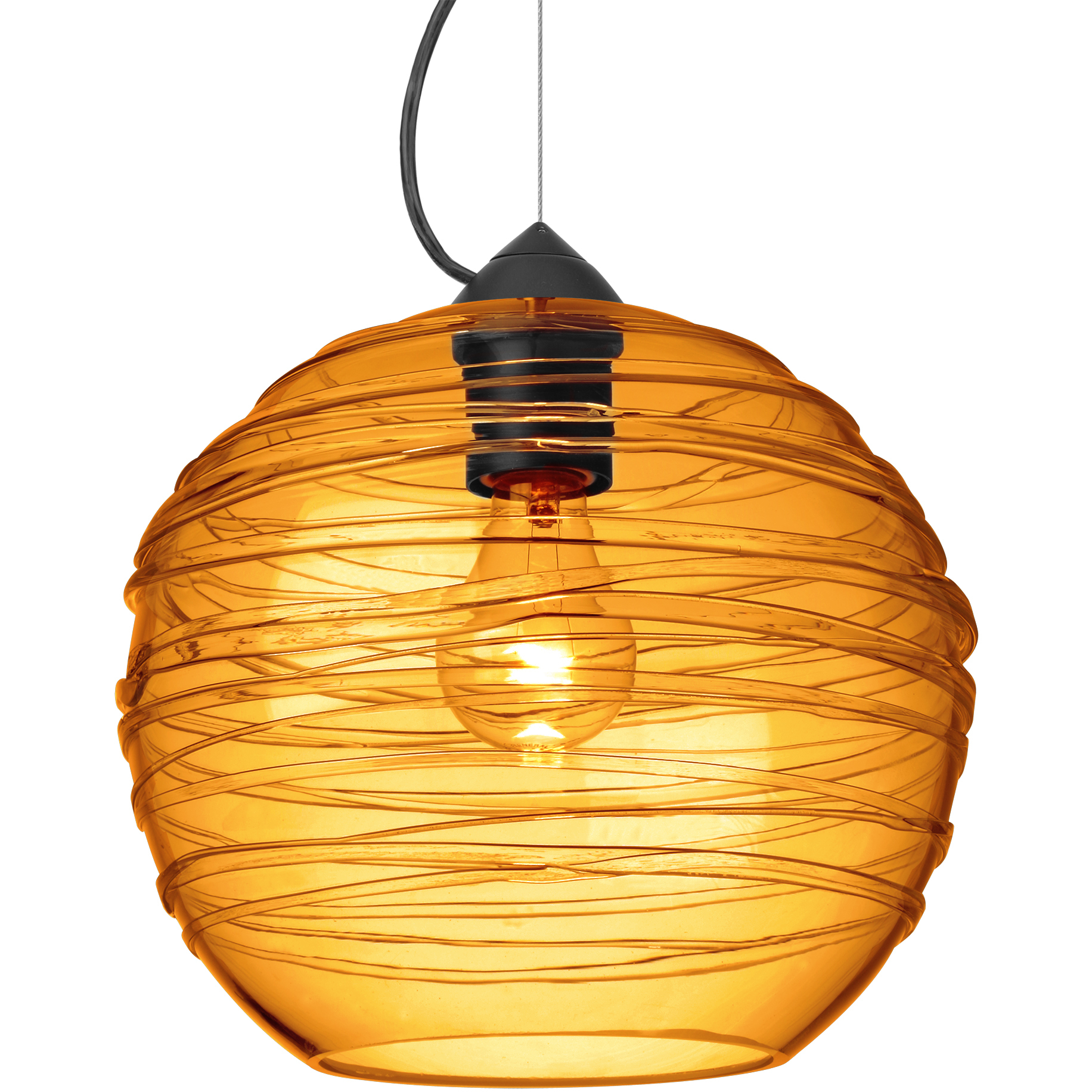 Wave 10 1 Light Black Cord Pendant Ceiling Light