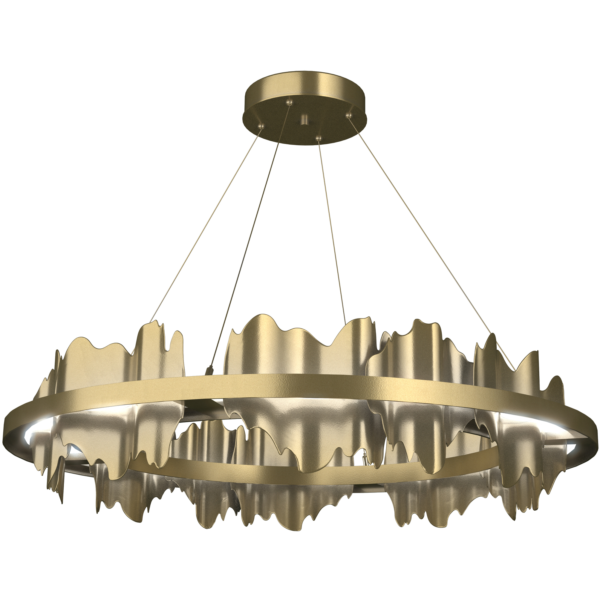 Hildene LED 38 inch Modern Brass and Modern Brass Pendant Ceiling Light, Circular