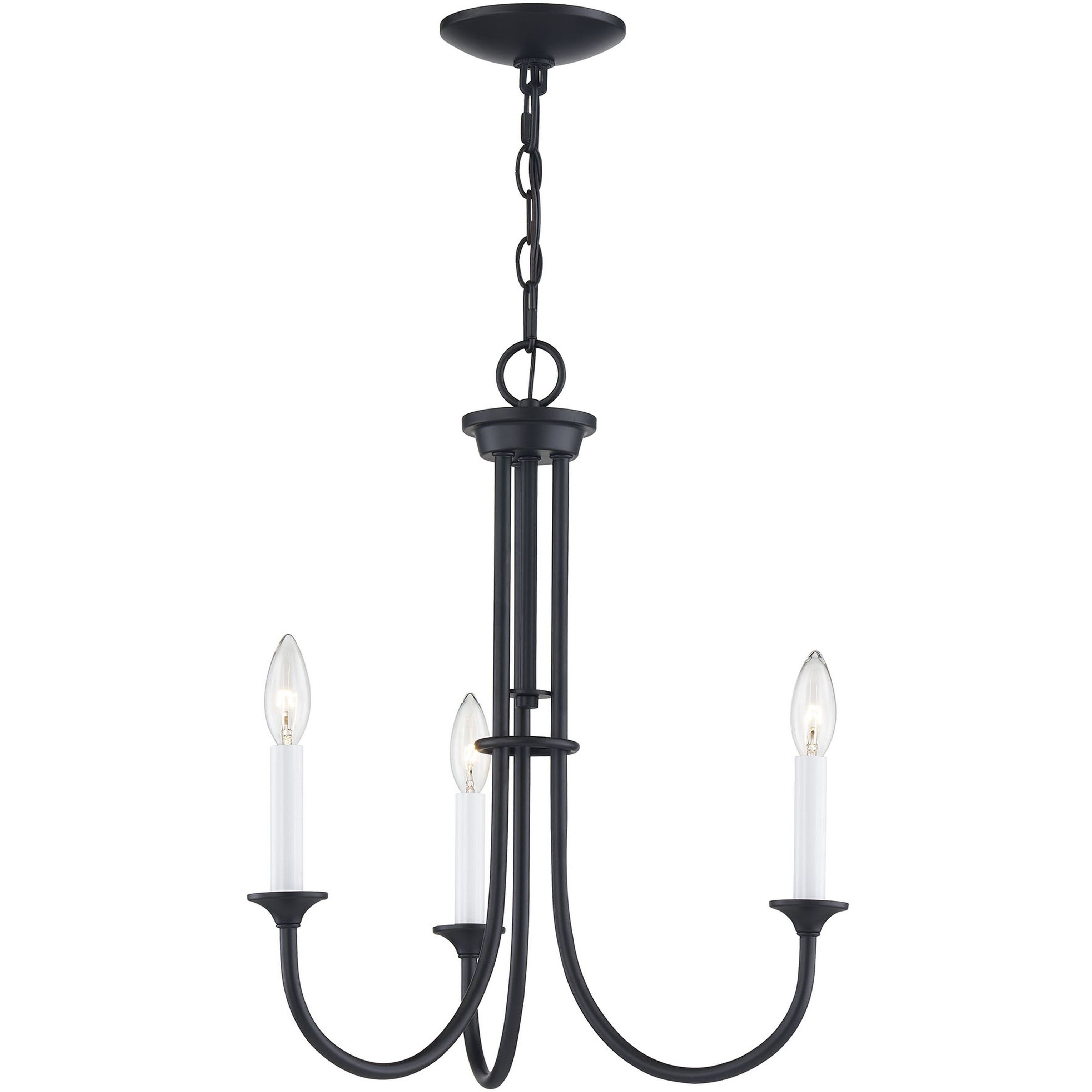 Meadowview 3 Light 18 inch Matte Black Chandelier Ceiling Light