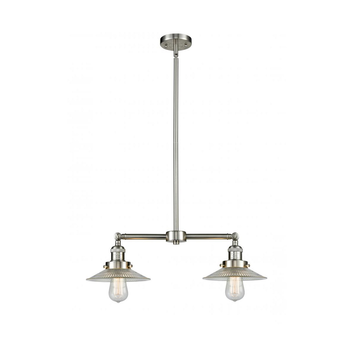 Franklin Restoration Halophane LED 21 inch Brushed Satin Nickel Chandelier Ceiling Light in Clear Halophane Glass, Franklin Restoration