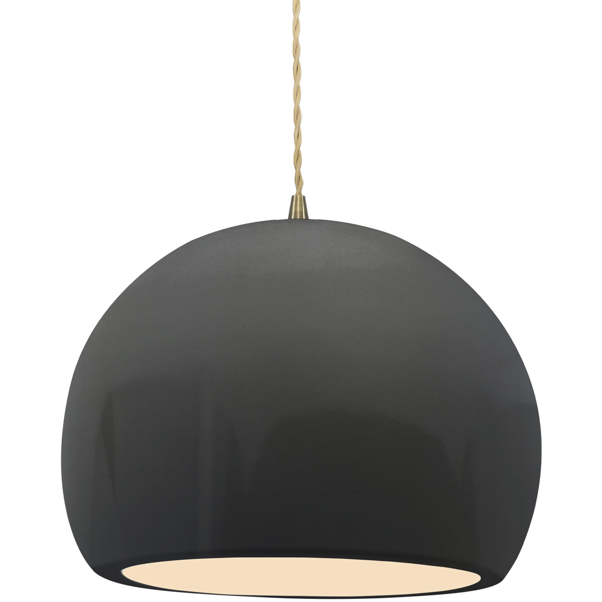Radiance 1 Light 12.25 inch Gloss Grey and Antique Brass Pendant Ceiling Light