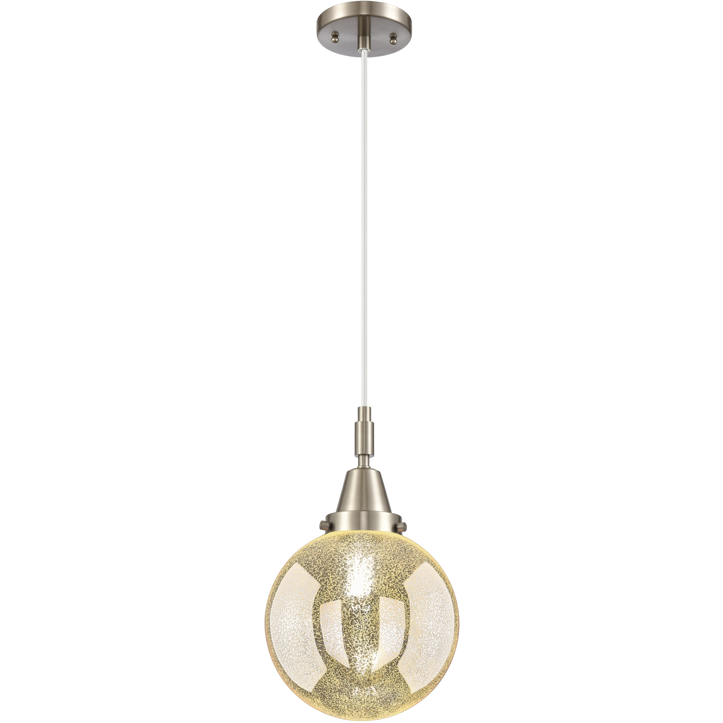 Beacon 1 Light 8 inch Brushed Satin Nickel Mini Pendant Ceiling Light in Mercury Glass
