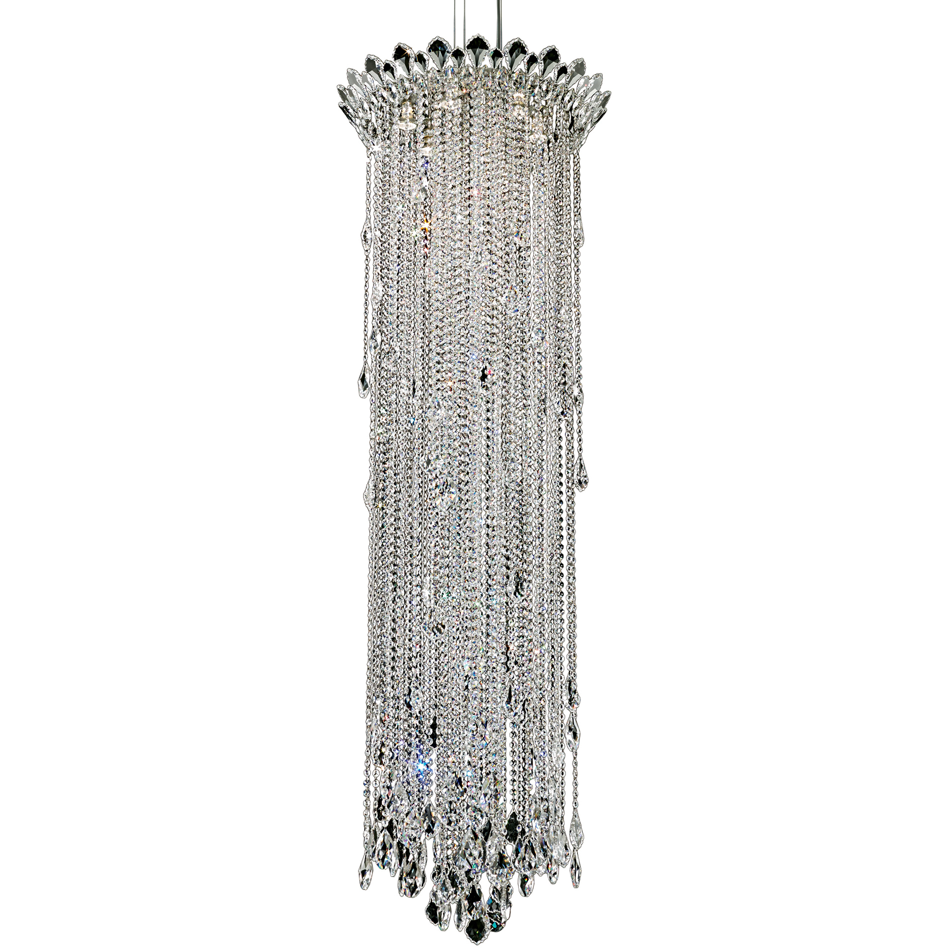 Trilliane Strands 6 Light Polished Stainless Steel Pendant Ceiling Light in Radiance