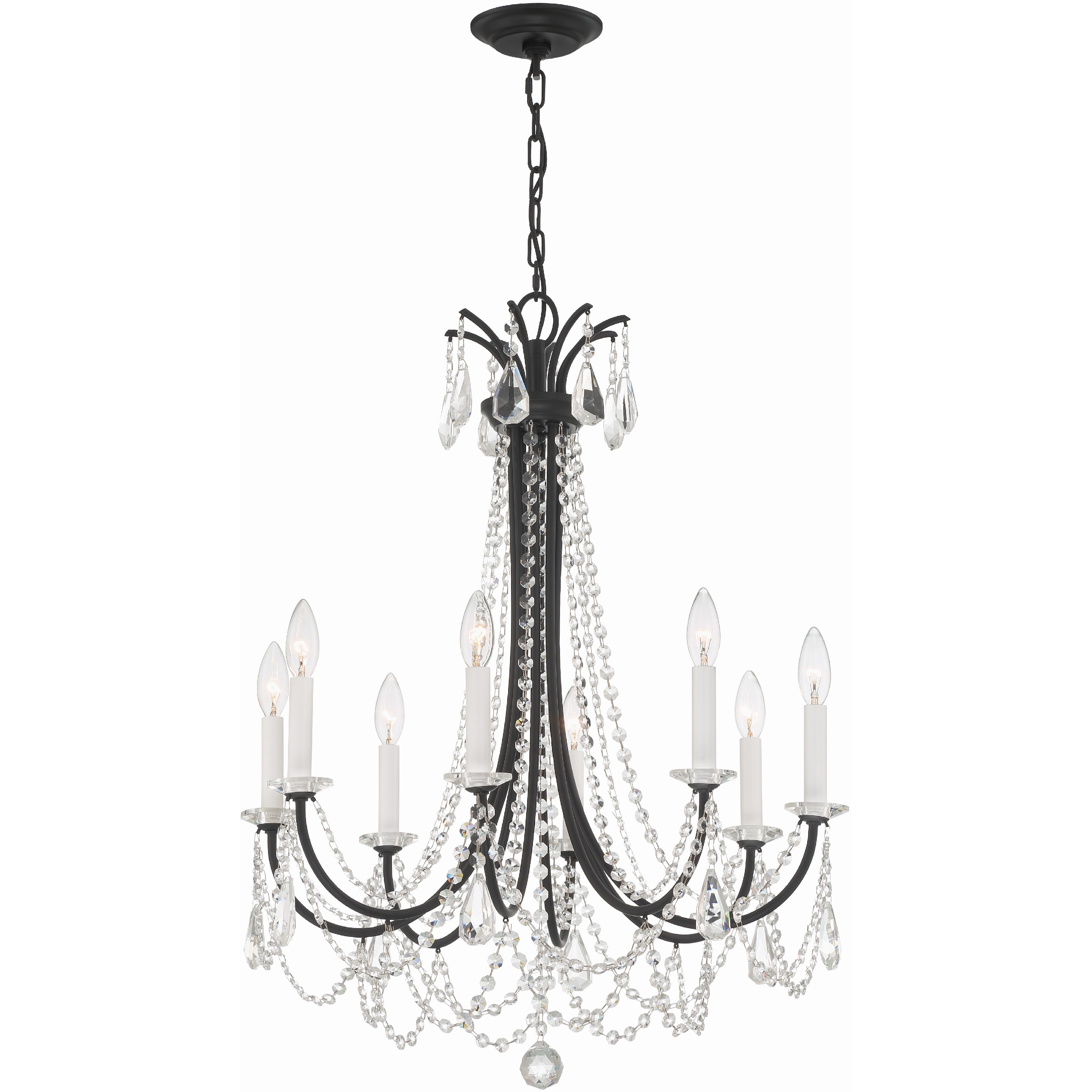 Karrington 8 Light 26 inch Matte Black Chandelier Ceiling Light