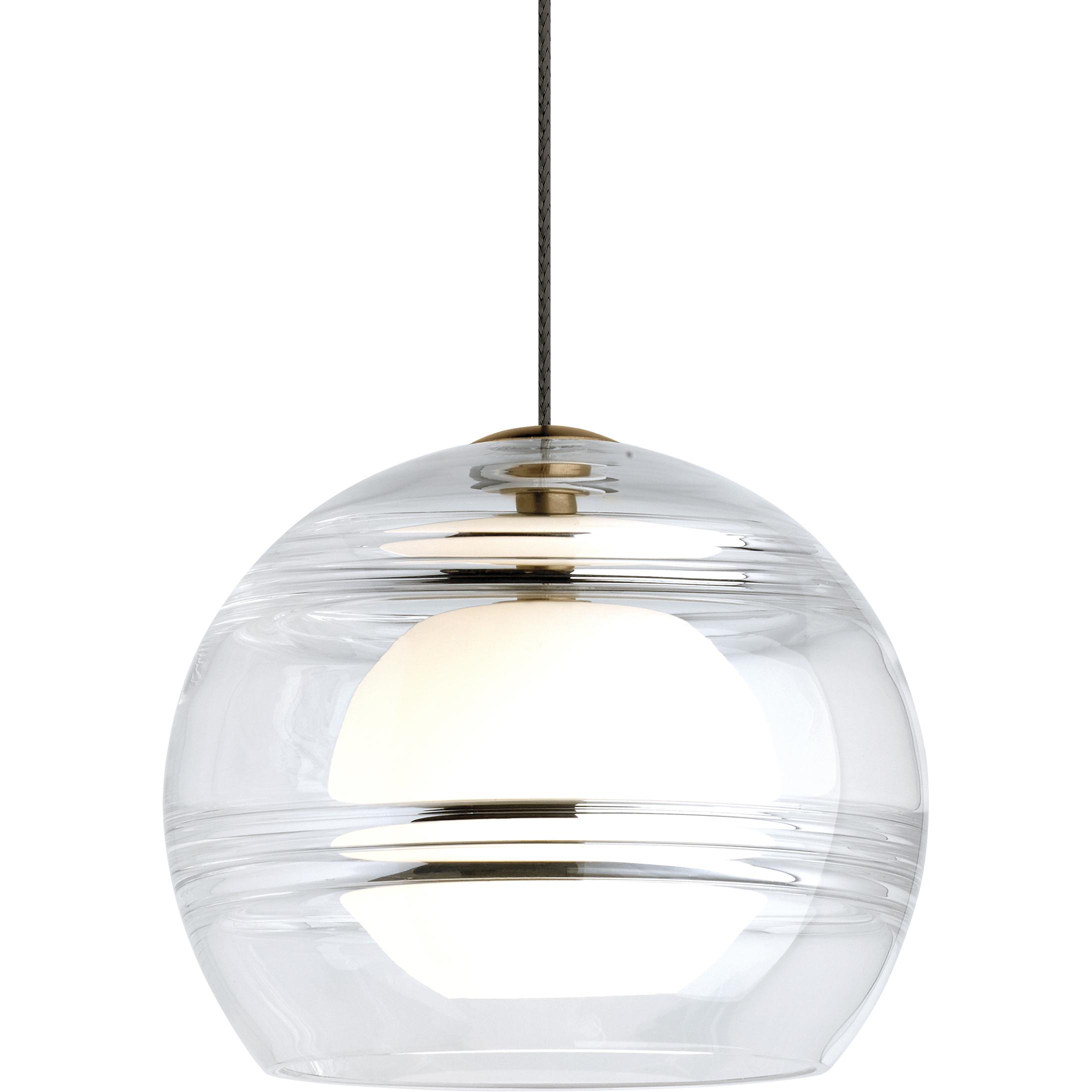 Sean Lavin Sedona 1 Light 12 Aged Brass Low-Voltage Pendant Ceiling Light in MonoRail, LED 90 CRI 3000K, Clear Glass
