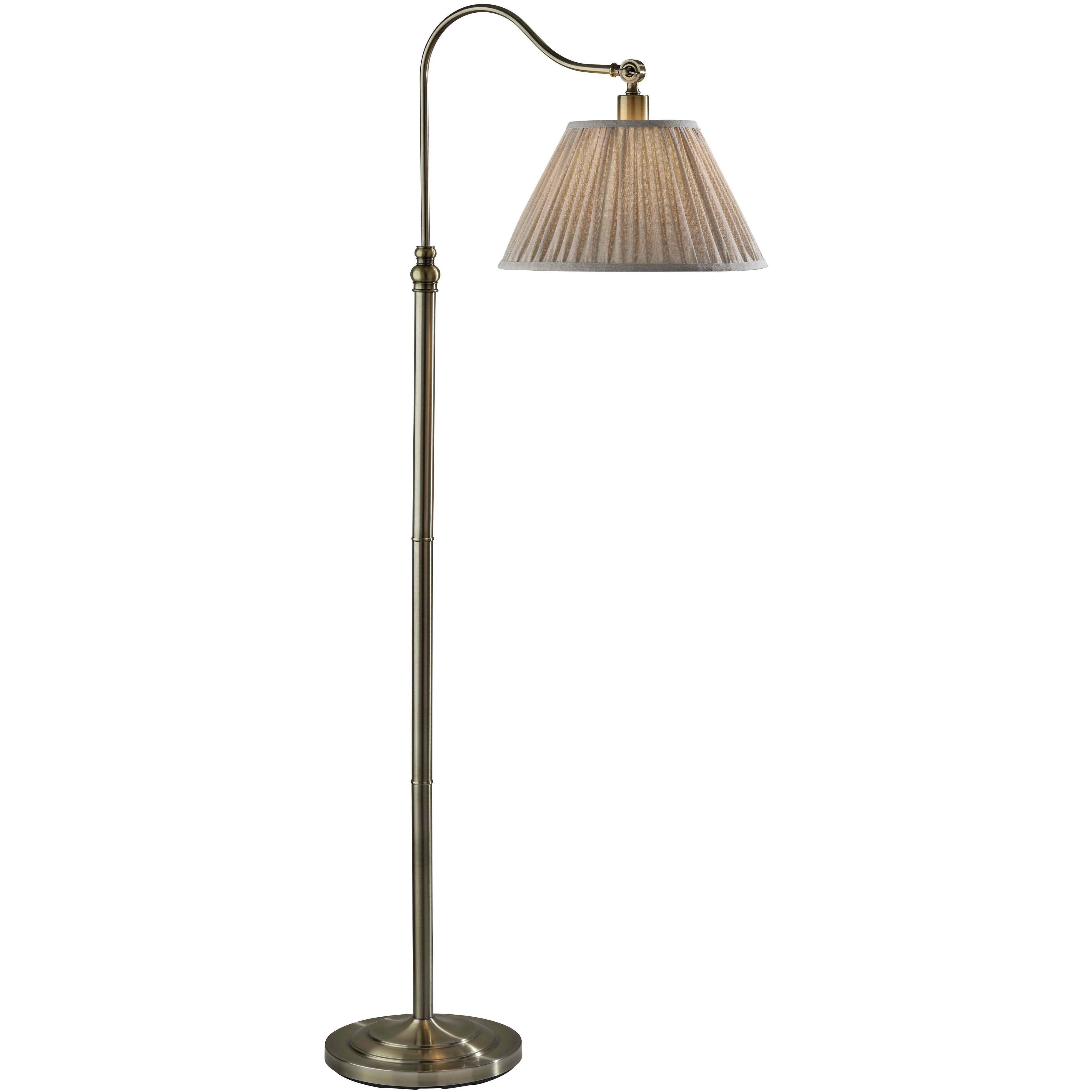 Shiloh 63 inch 100 watt Antique Brass Floor Lamp Portable Light