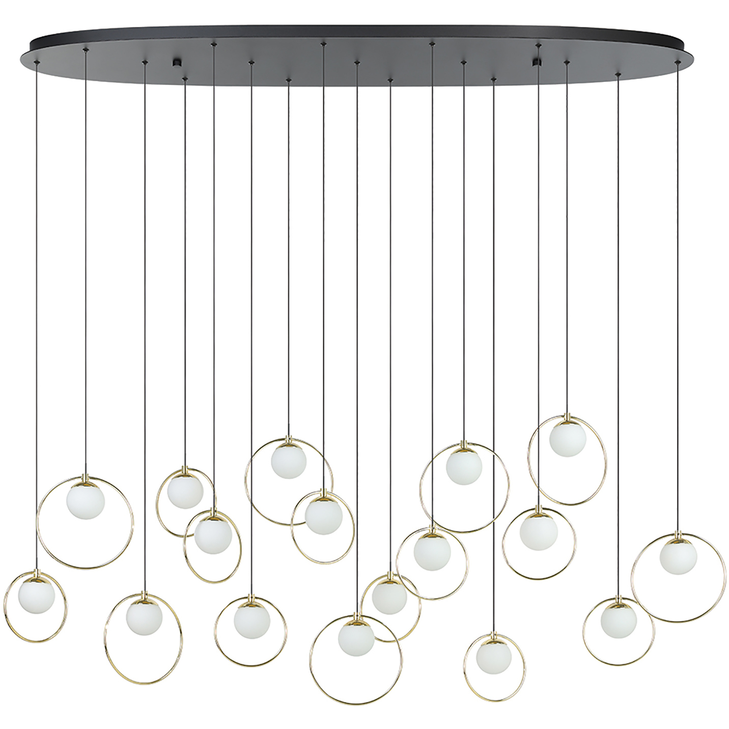 Portocolom LED 10.25 inch Black and Polished Brass Linear Pendant Ceiling Light