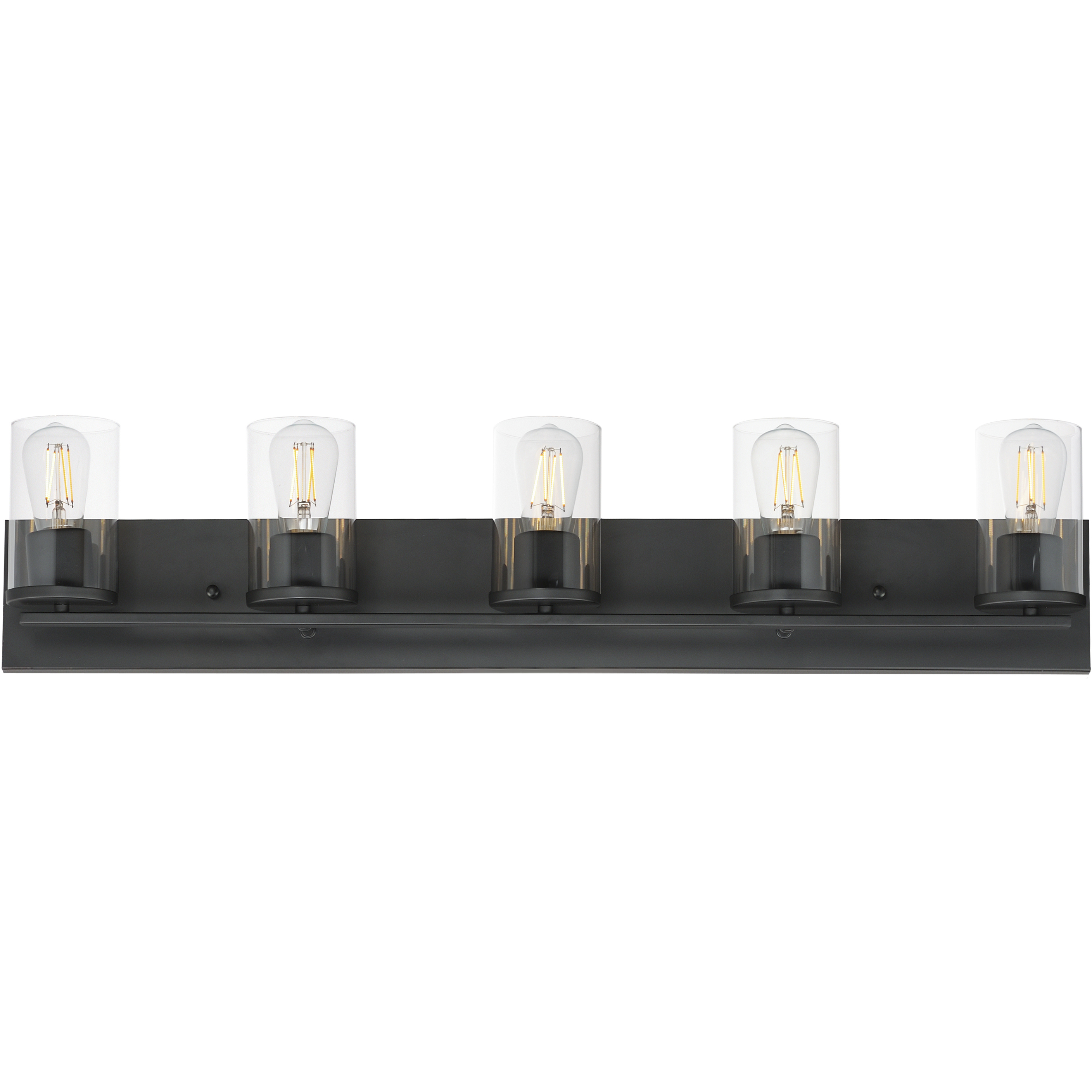 Lateral 5 Light 36 inch Black Bath Vanity Wall Light in Clear
