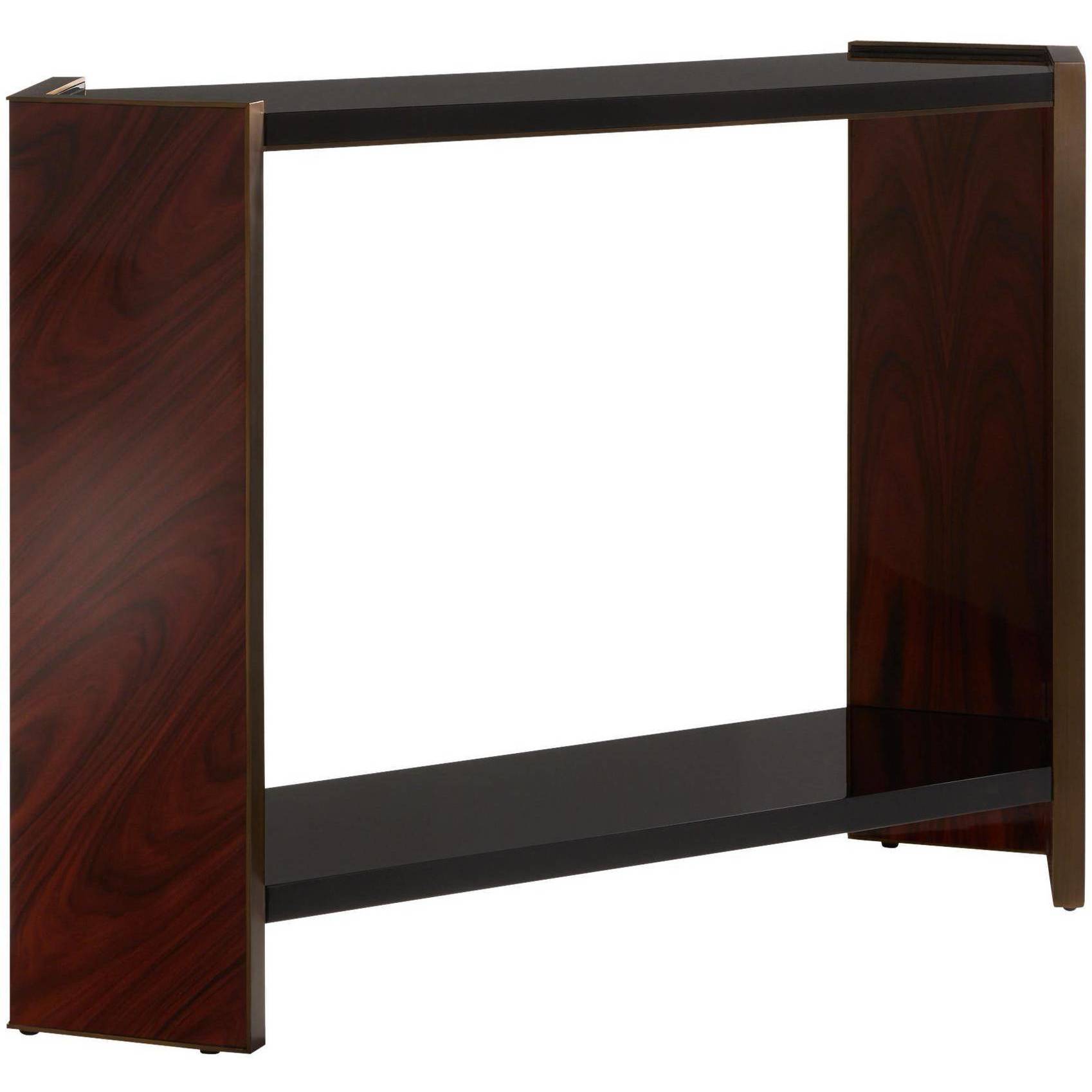 Argyle 52 inch Black and Santos Rosewood and Vintage Brass Console