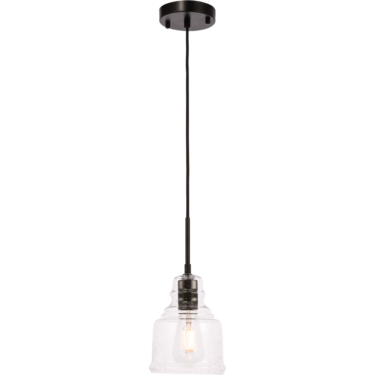 Pierce 1 Light 6 inch Black Pendant Ceiling Light