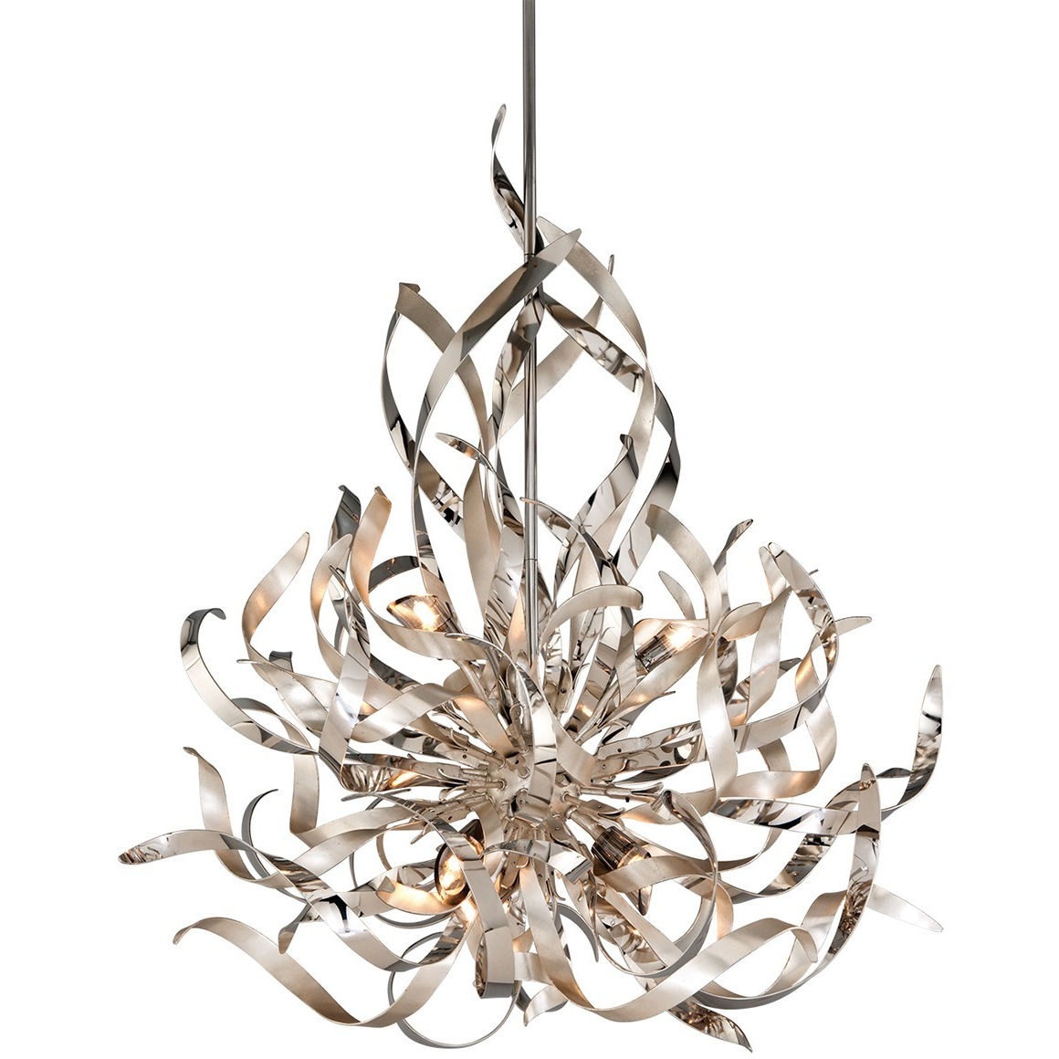 Graffiti 6 Light 26 inch Silver Leaf and Stainless Steel Chandelier Ceiling Light
