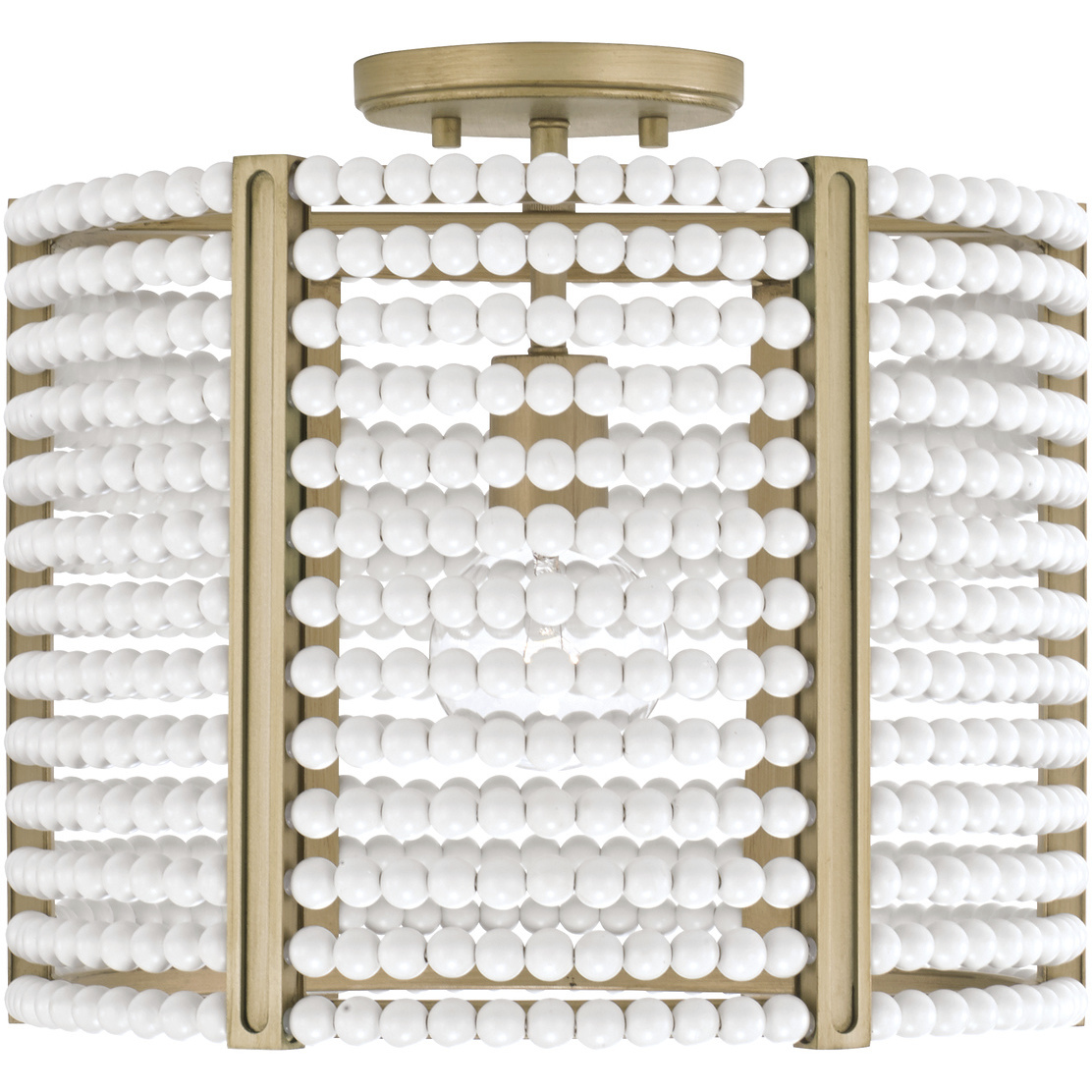 Brynn 1 Light 14.25 inch Aged Brass Painted Semi-Flush Mount Ceiling Light, Convertible Dual Mount