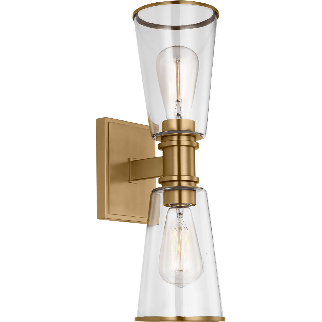 C&M by Chapman & Myers Alessa 2 Light 5 inch Burnished Brass Bath Vanity Wall Sconce Wall Light