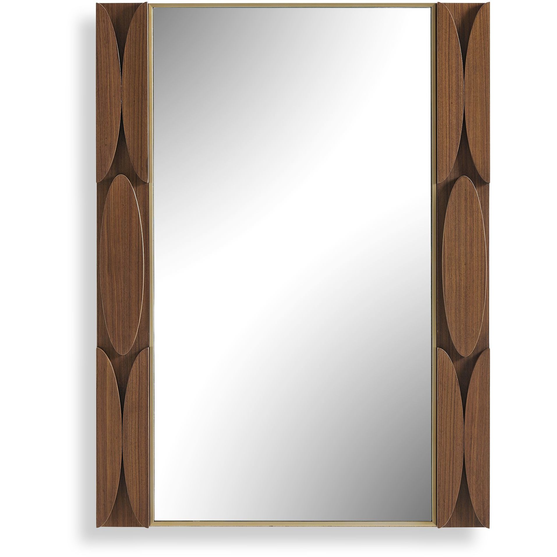 Macario 40 X 30 inch Walnut Veneer and Antique Gold Mirror