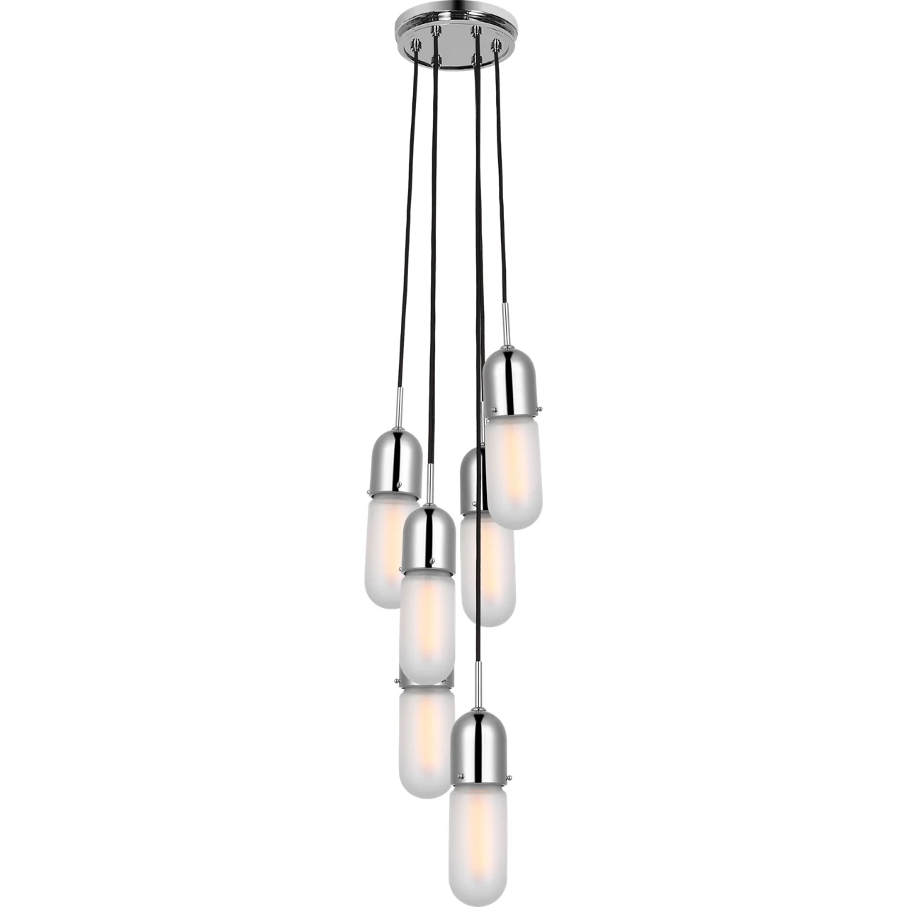 Thomas O'Brien Junio LED 9.5 inch Polished Nickel Pendant Ceiling Light in Frosted Glass
