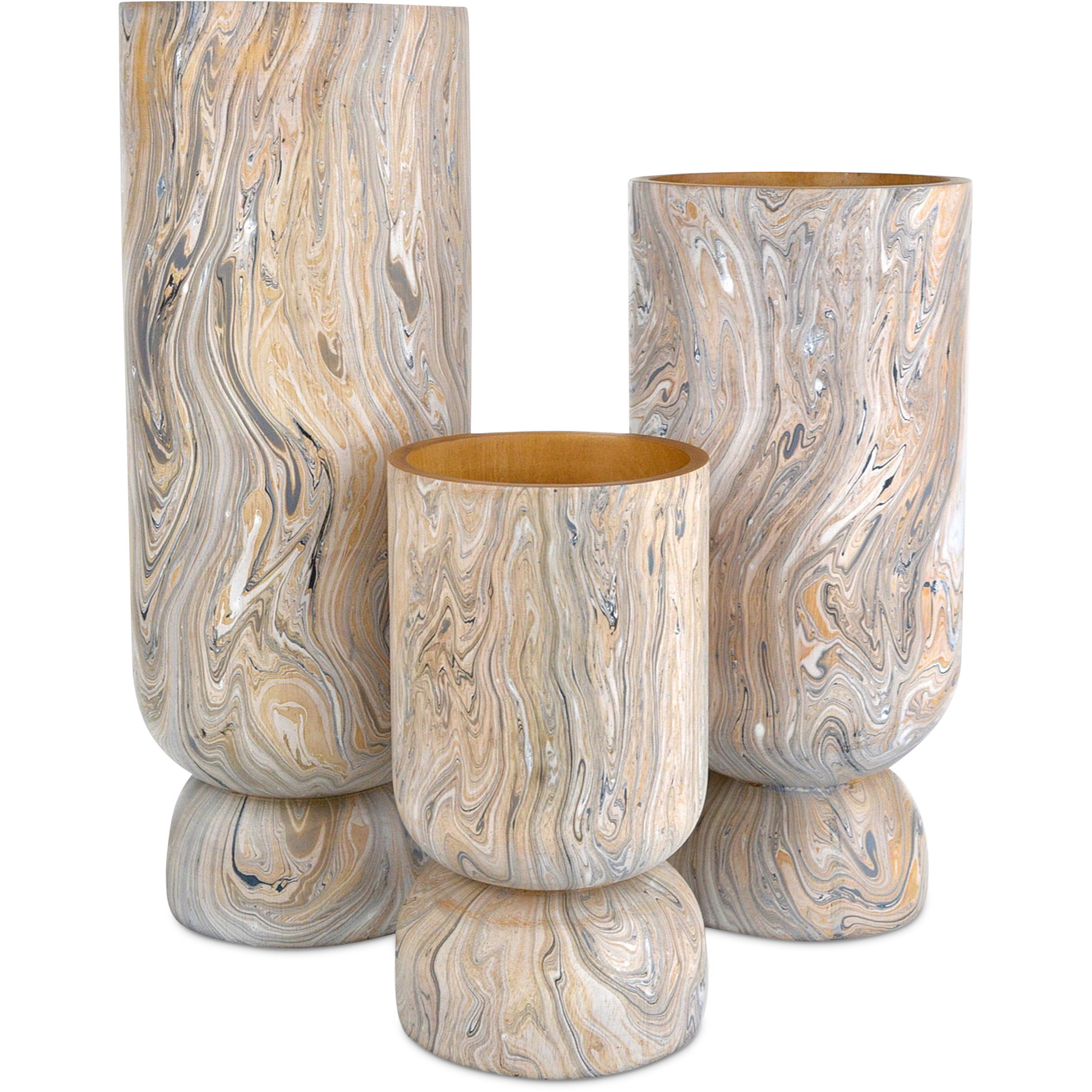London Sky 9 X 5 inch Vases, Set of 3