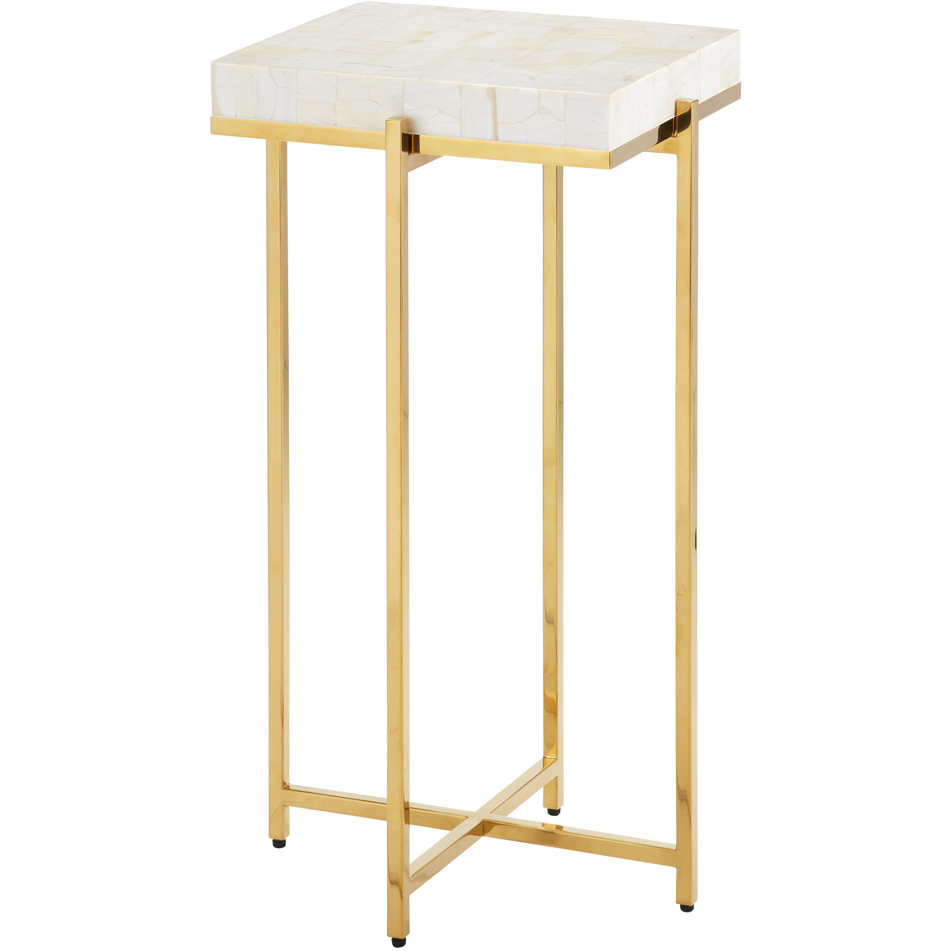 Casey 23.25 X 11 inch Natural Mother of Pearl and Brass Accent Table