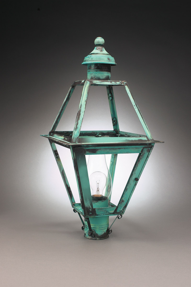 Boston 3 Light 26 inch Dark Brass Post Lantern in Frosted Glass, No Chimney, Candelabra