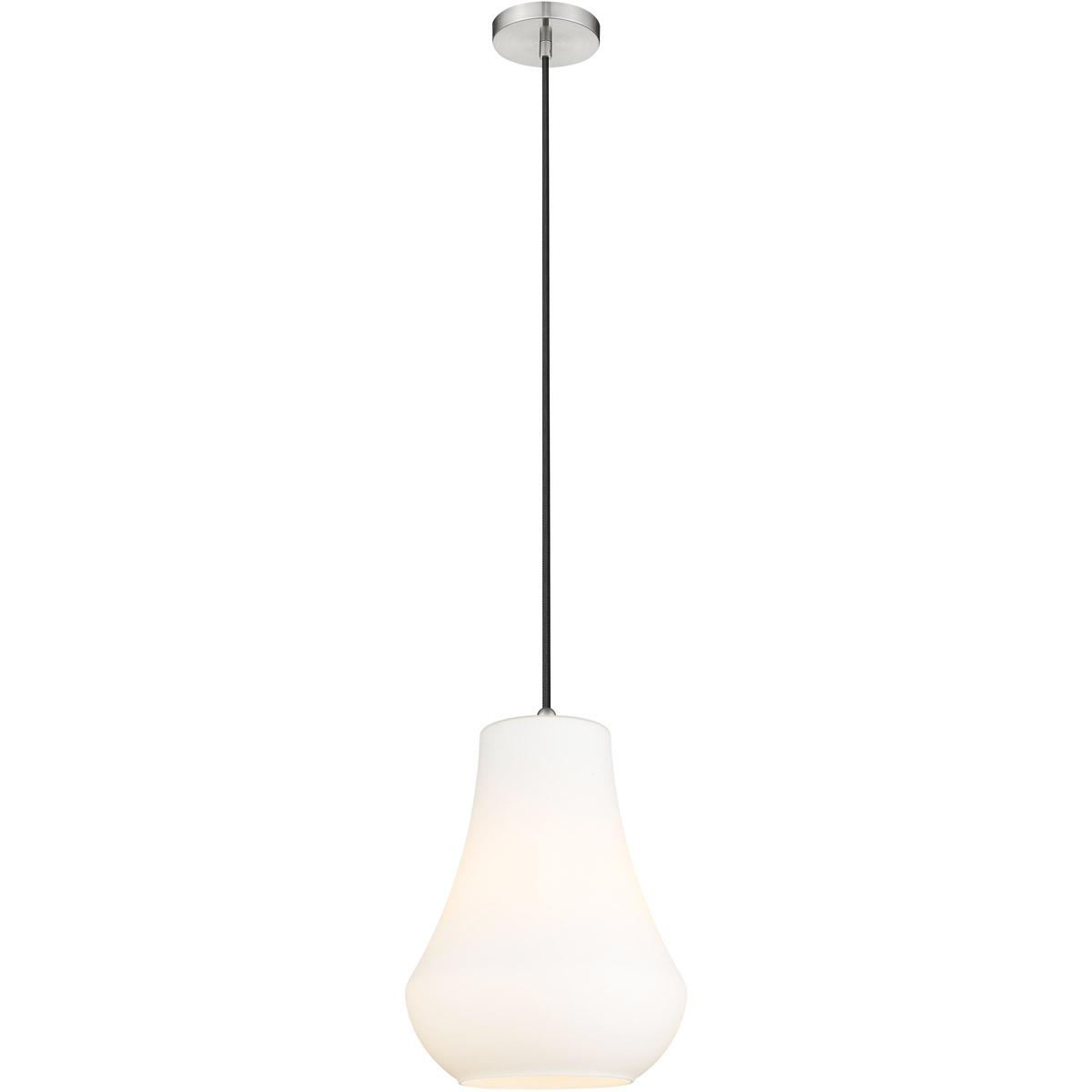 Fairfield 1 Light 12 inch Brushed Satin Nickel Mini Pendant Ceiling Light in Matte White Glass