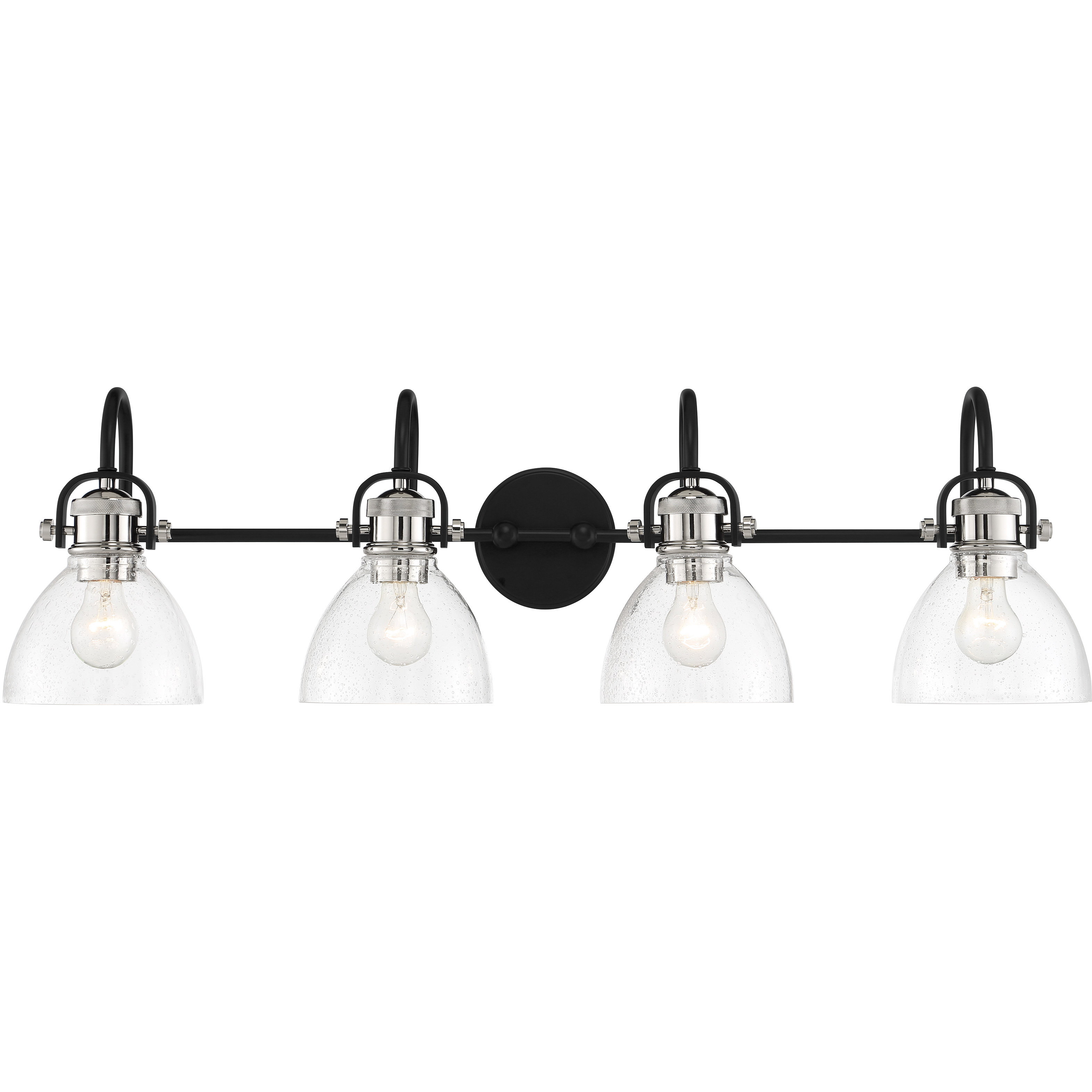 Monico 4 Light 36 inch Coal/Polished Nickel Bath Light Wall Light