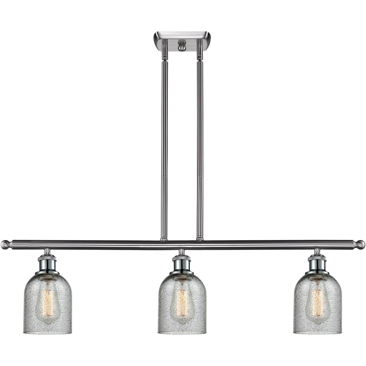 Ballston Caledonia LED 36 inch Brushed Satin Nickel Island Light Ceiling Light in Charcoal Glass, Ballston