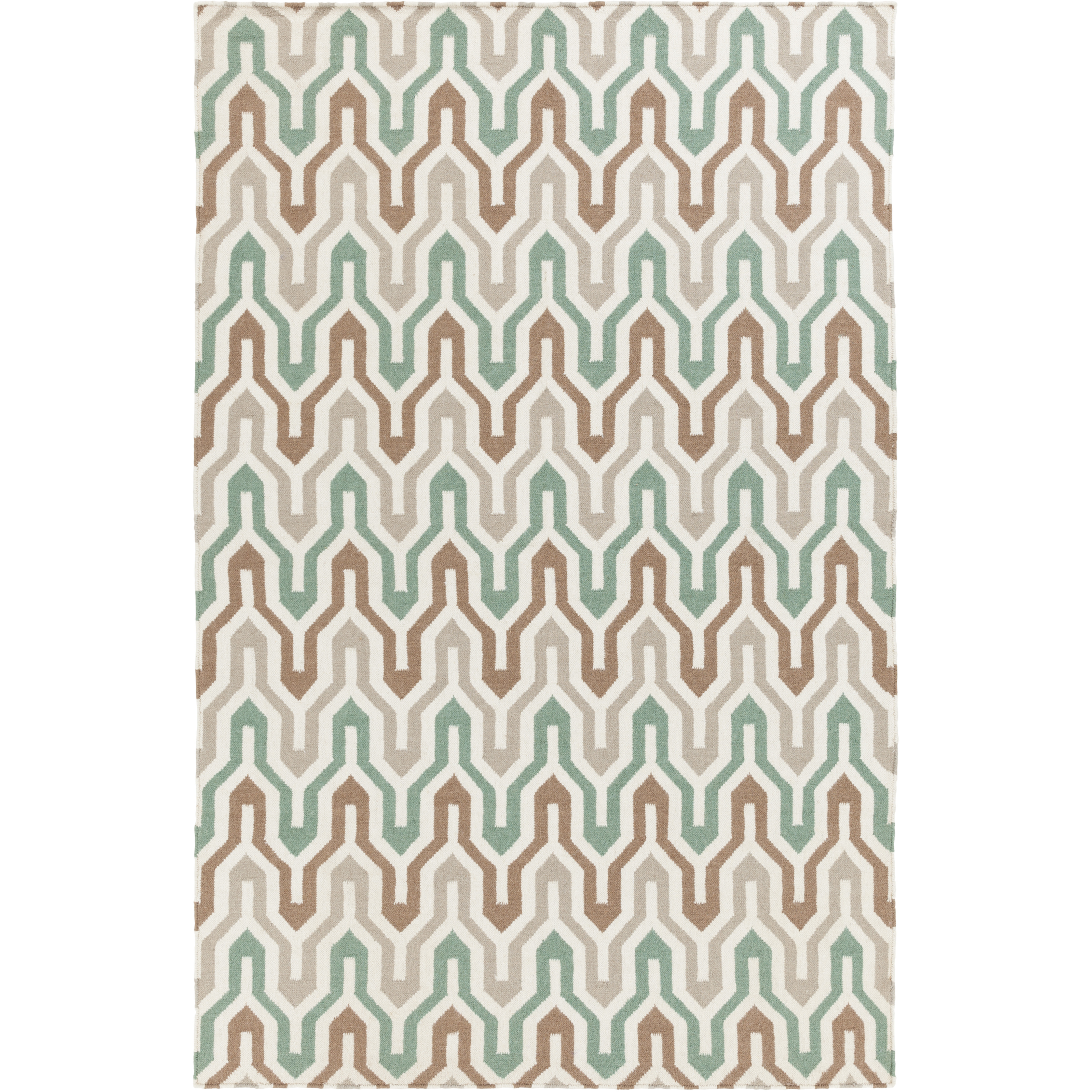 Fallon 66 X 42 inch Emerald, Camel, Ivory Rug
