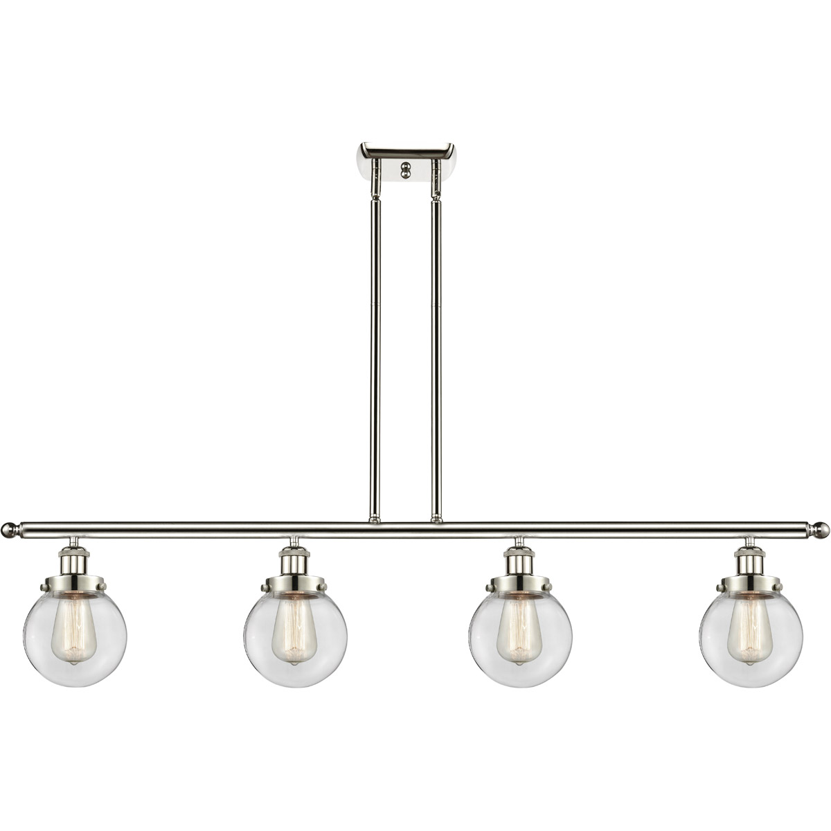 Ballston Beacon LED 48 inch Polished Nickel Island Light Ceiling Light in Clear Glass