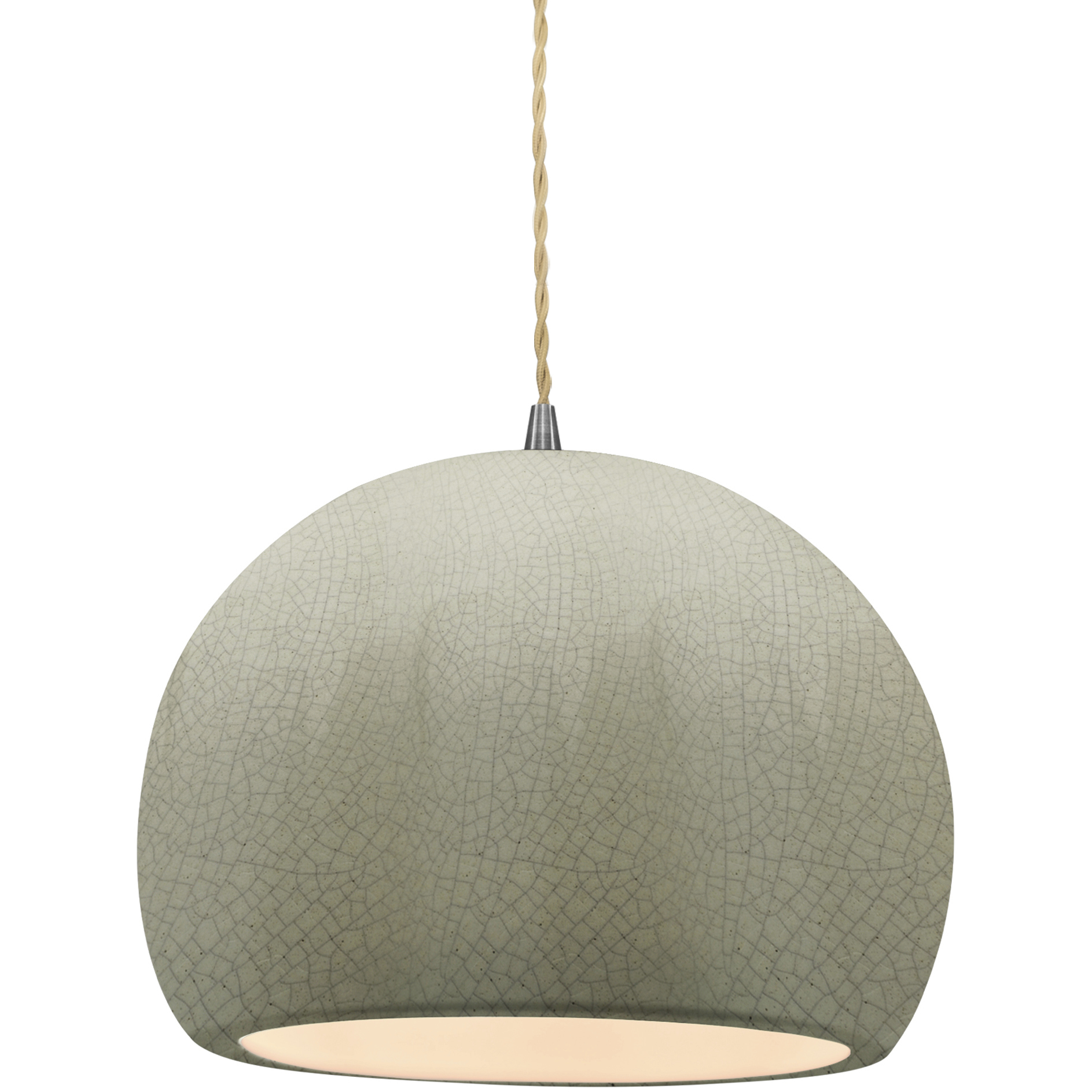 Radiance LED 10 inch Celadon Green Crackle and Brushed Nickel Pendant Ceiling Light