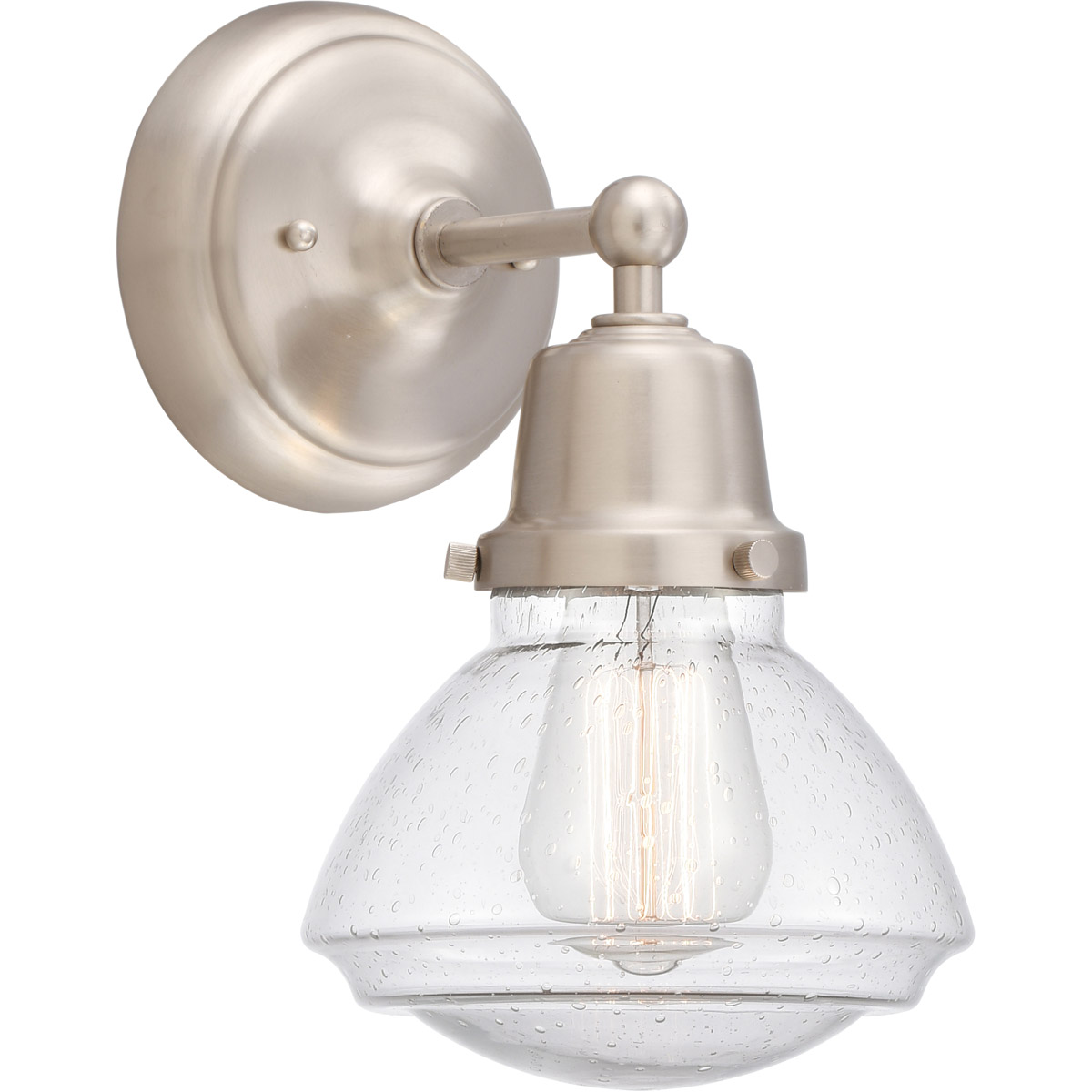 Aditi Olean 1 Light 6.75 inch Brushed Satin Nickel Sconce Wall Light, Aditi
