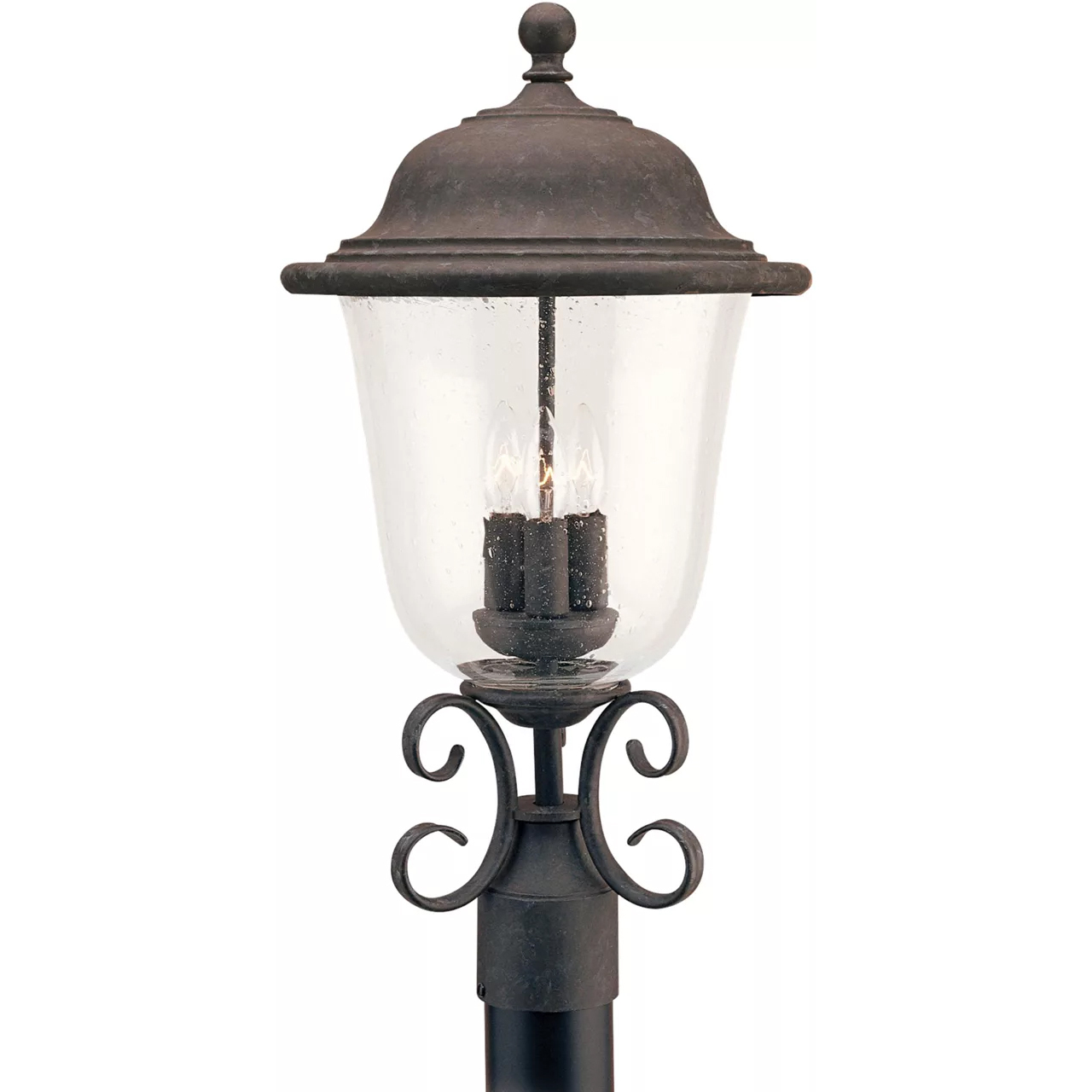 Trafalgar 3 Light 22.75 inch Oxidized Bronze Outdoor Post Lantern
