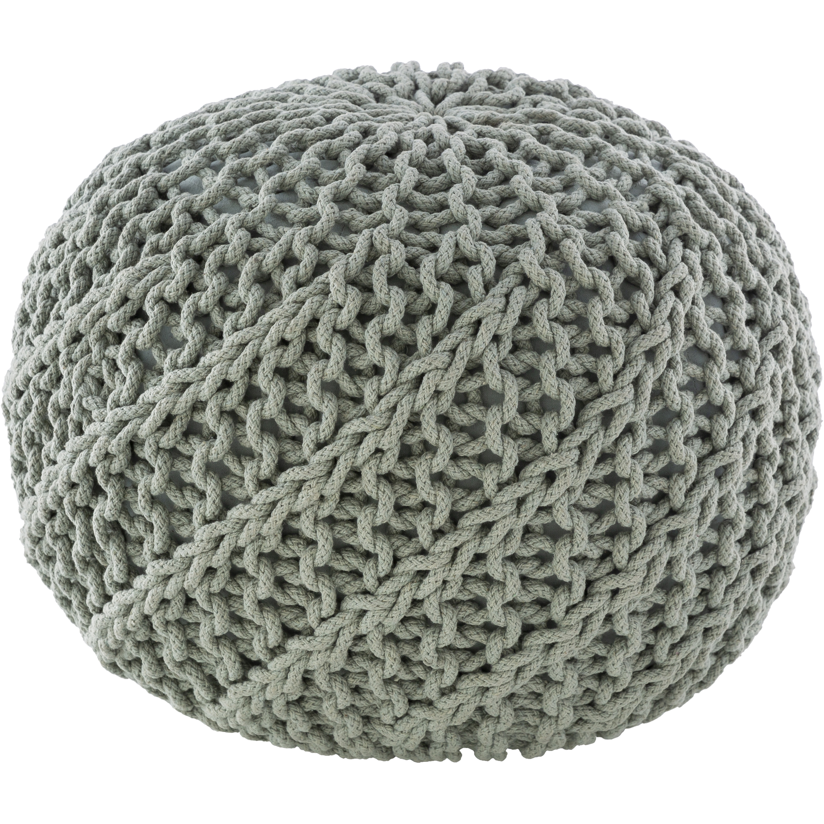 Malmo 14 inch Seafoam Pouf, Round