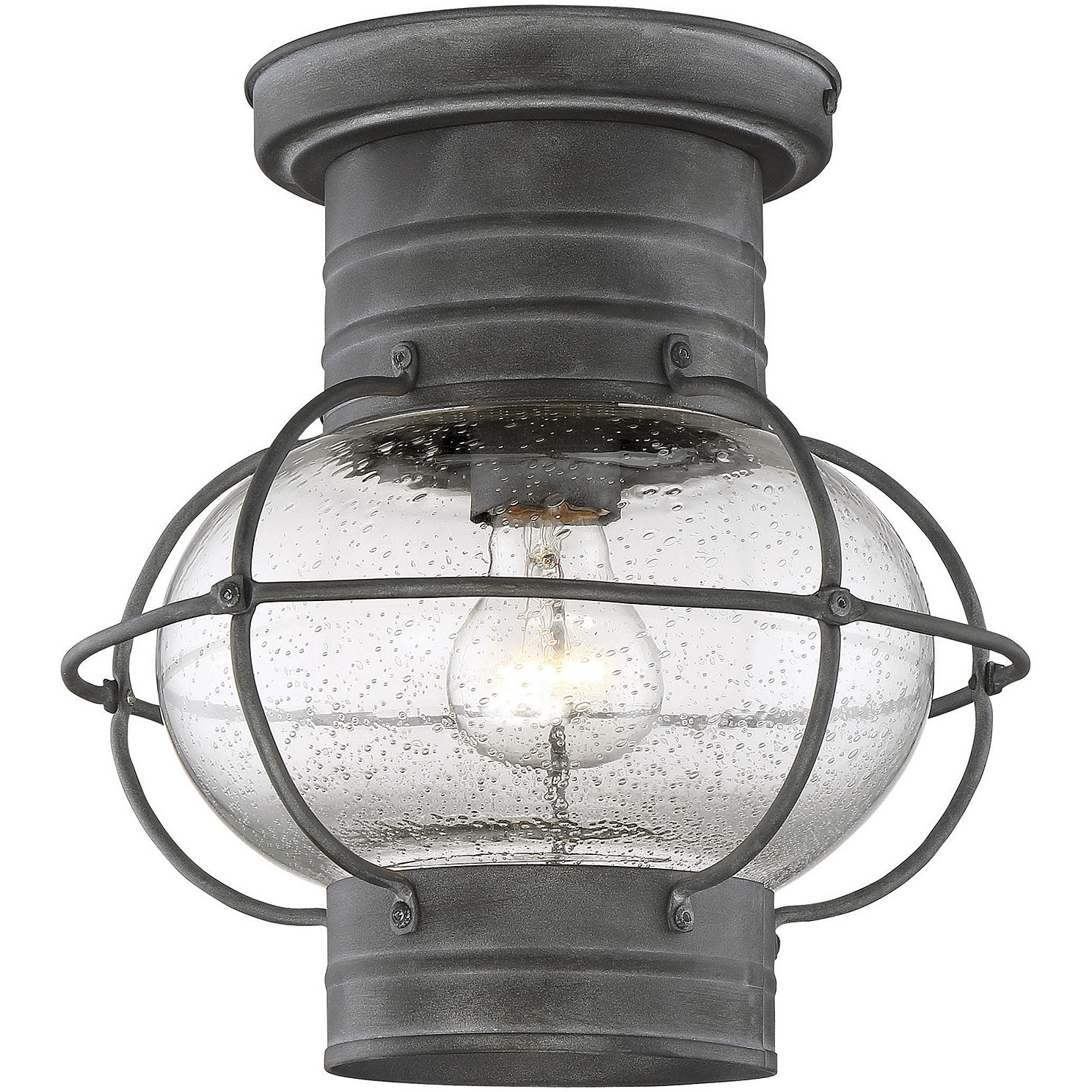 Enfield 1 Light 9.75 inch Oxidized Black Outdoor Flush Mount