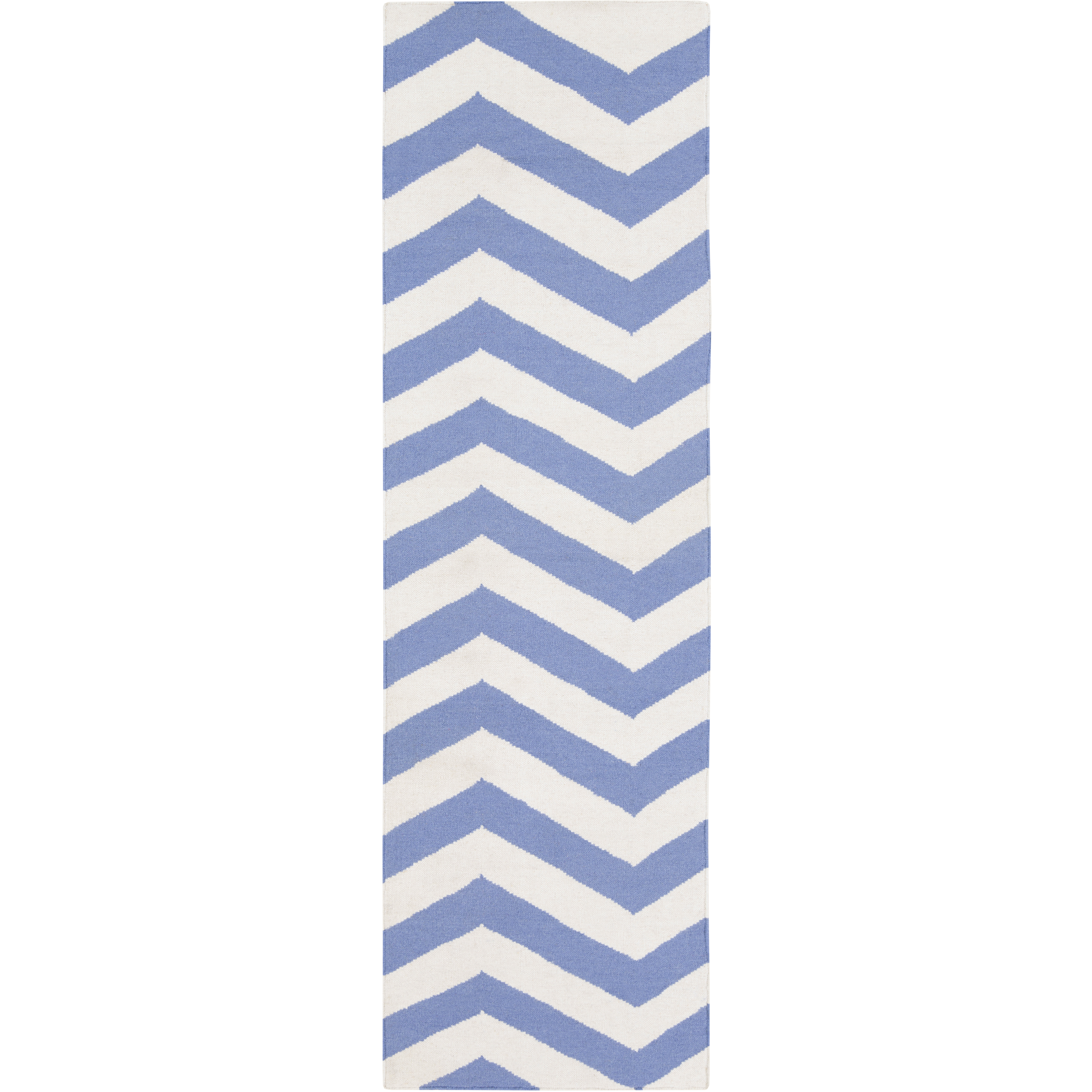 Frontier 96 X 30 inch White, Bright Blue Rug