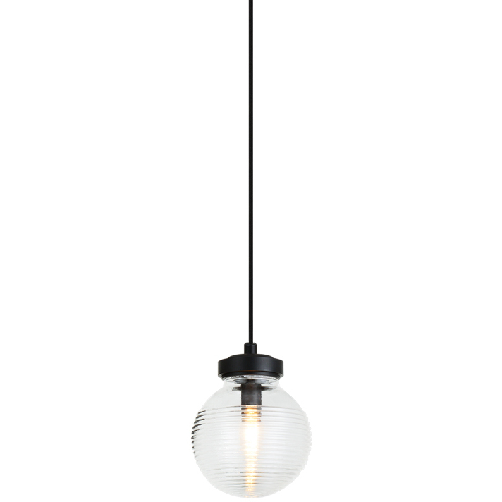 Ridge 1 Light 5.75 inch Matte Black Pendant Ceiling Light in Matte Black and Clear