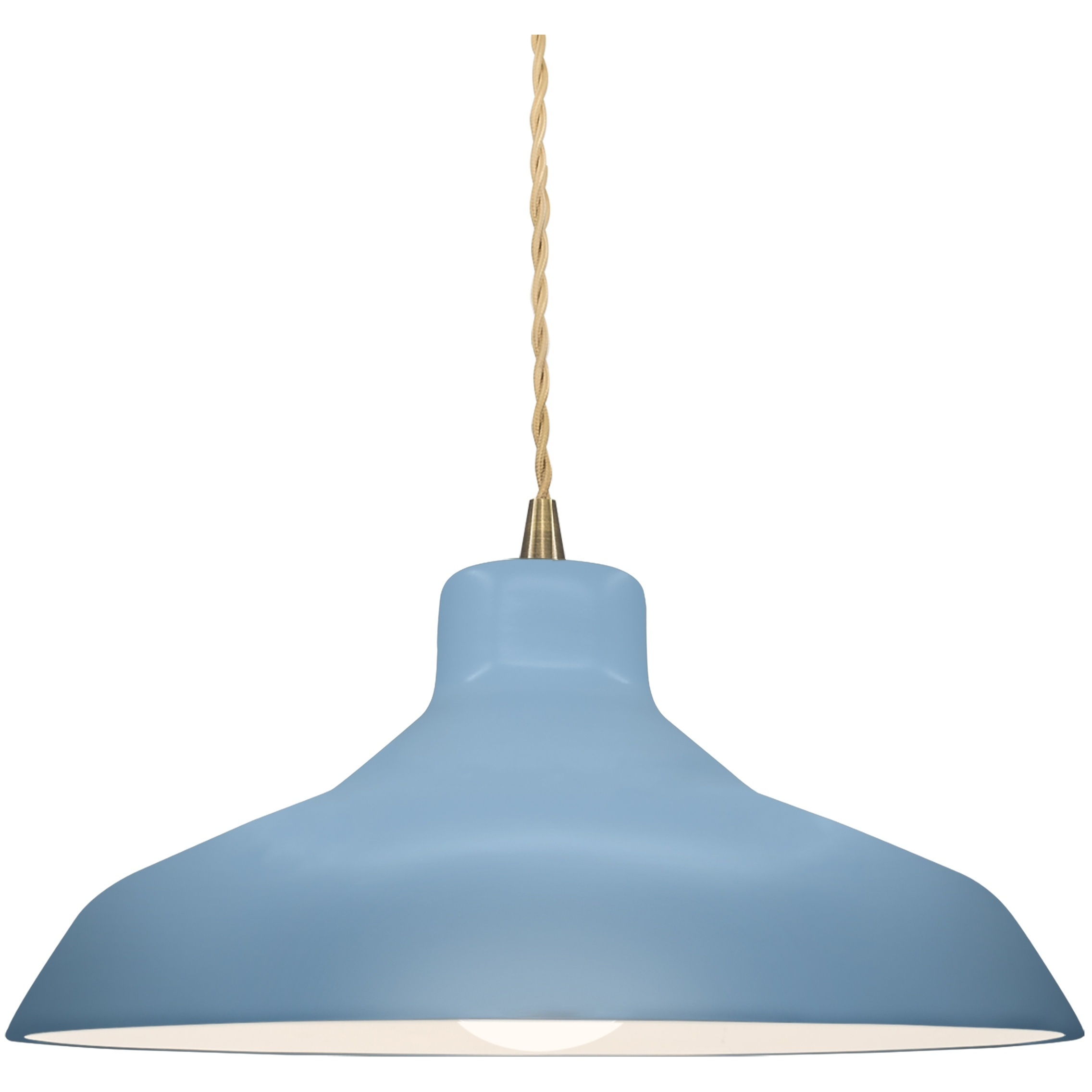 Radiance LED 13.5 inch Sky Blue and Antique Brass Pendant Ceiling Light